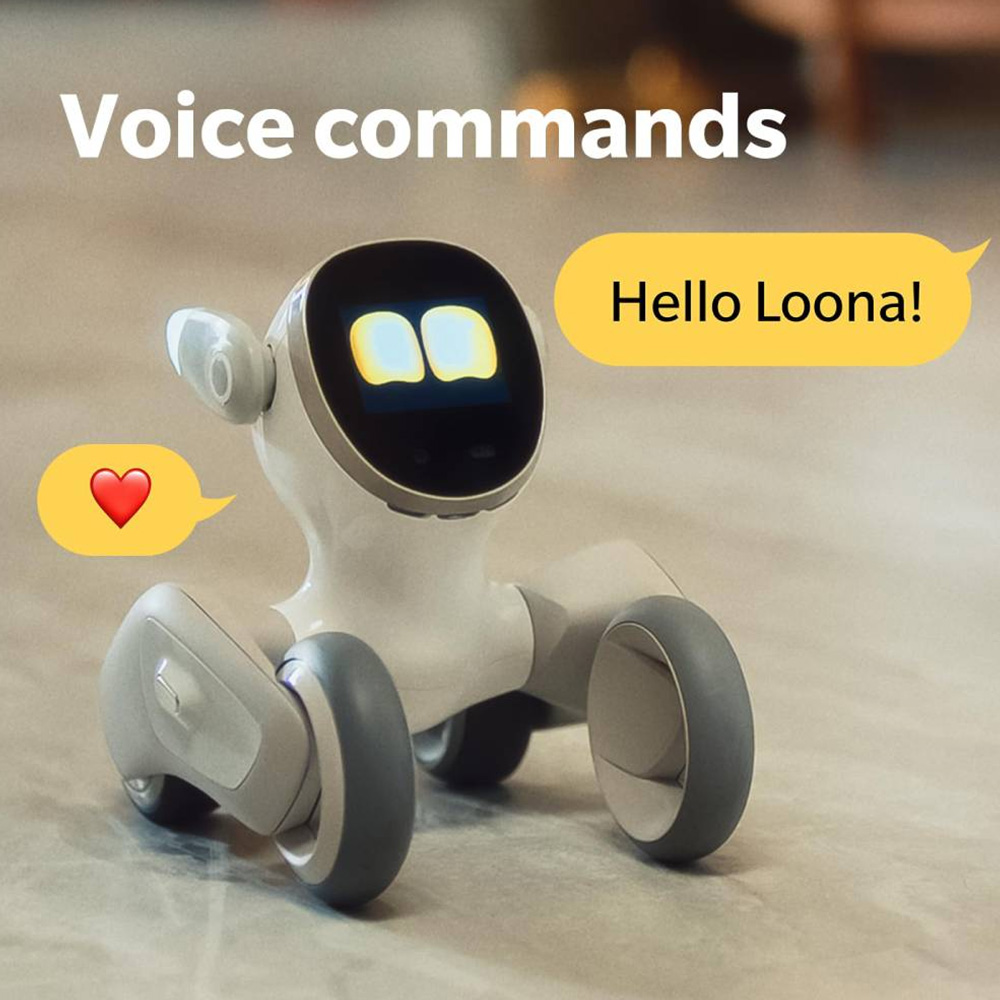 Ein kleiner weißer Roboter mit Rädern, der 