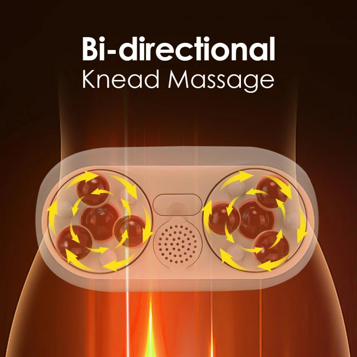 Massagegerät mit rotierenden Kugeln und Pfeilen, die die Richtung anzeigen.