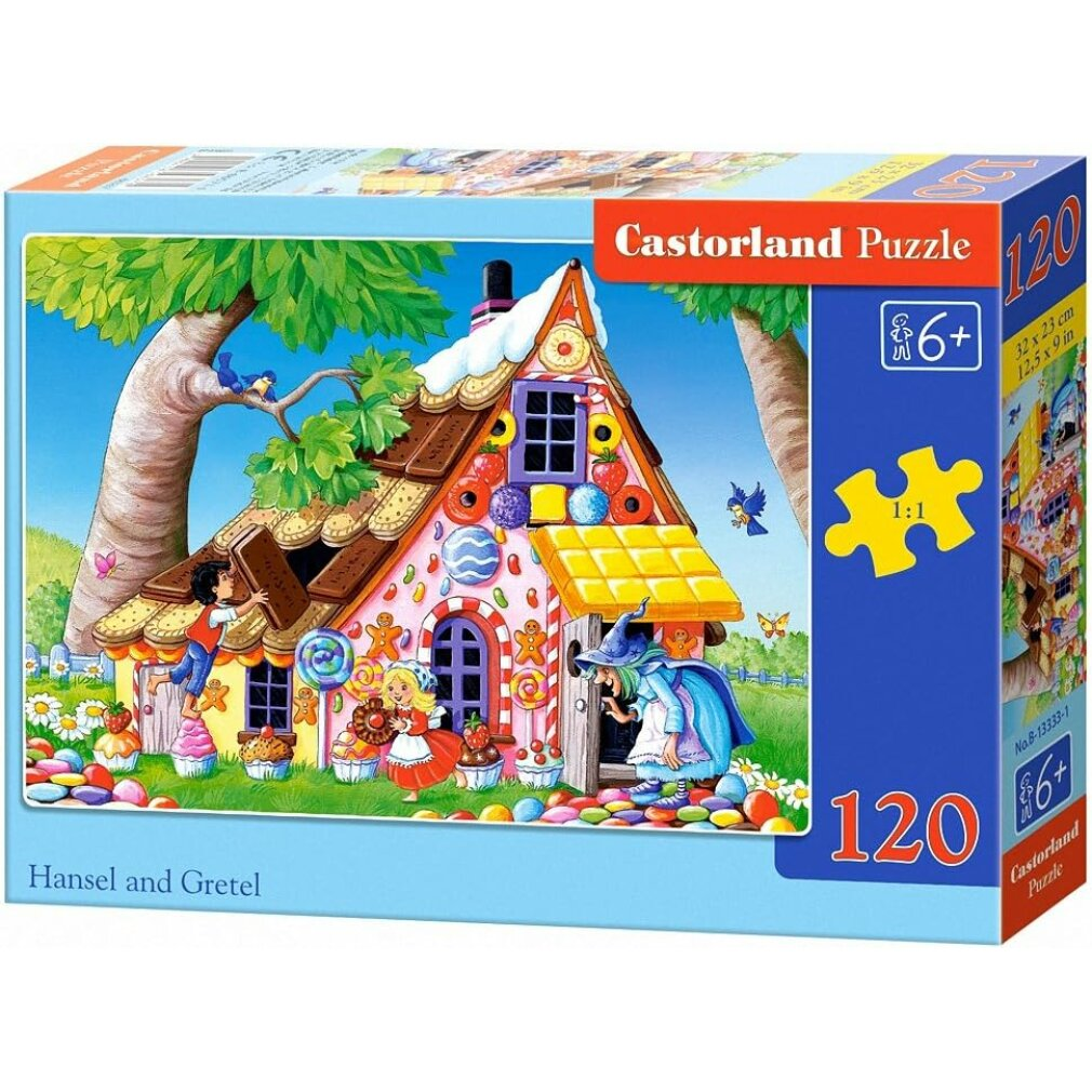 Casa de jengibre con brujas, niños y dulces, Puzzle Castorland.
