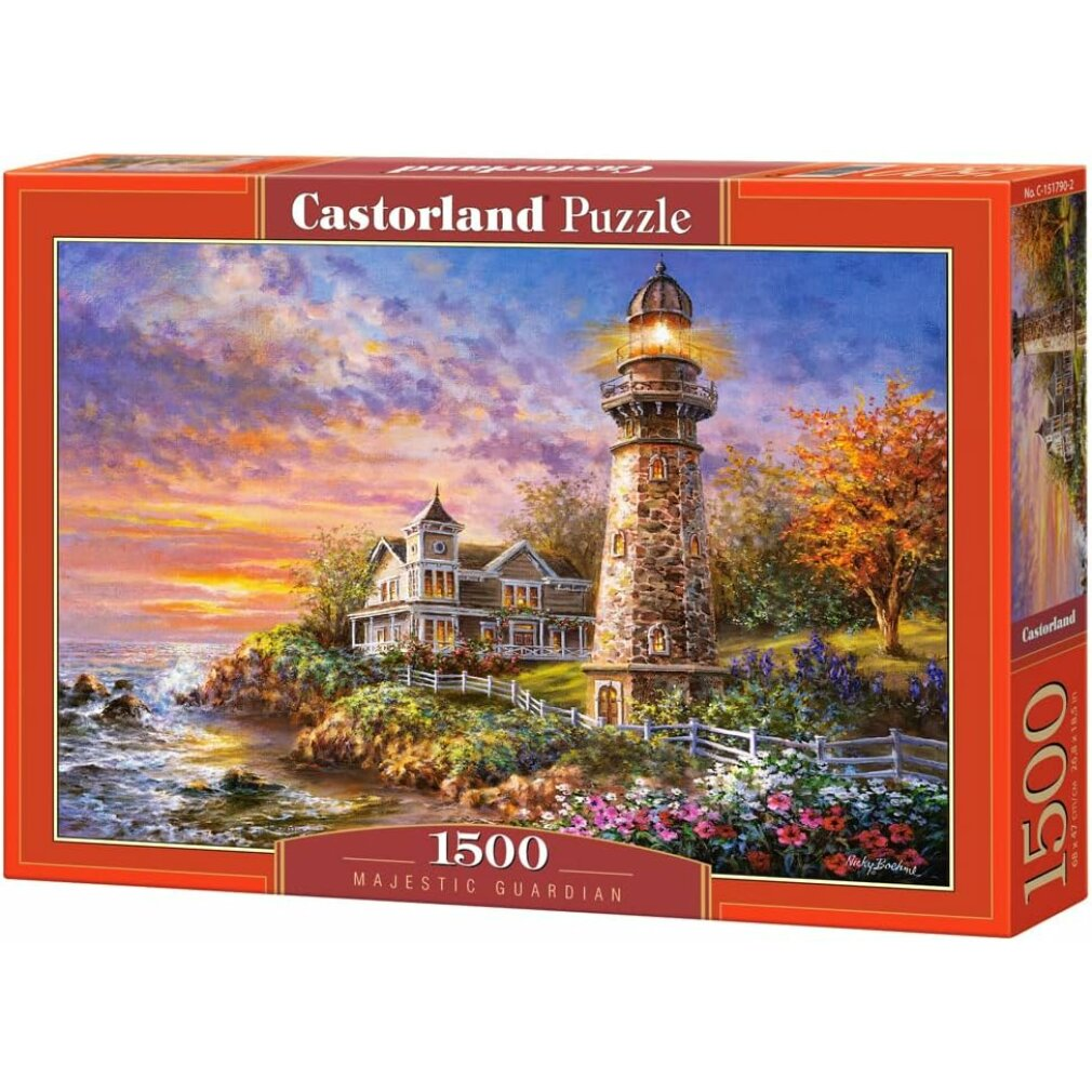 Un faro y una casa en una costa rocosa al atardecer con flores coloridas.