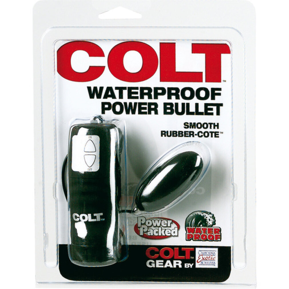 Verpackung mit einem schwarzen wasserdichten Power Bullet und Fernbedienung.