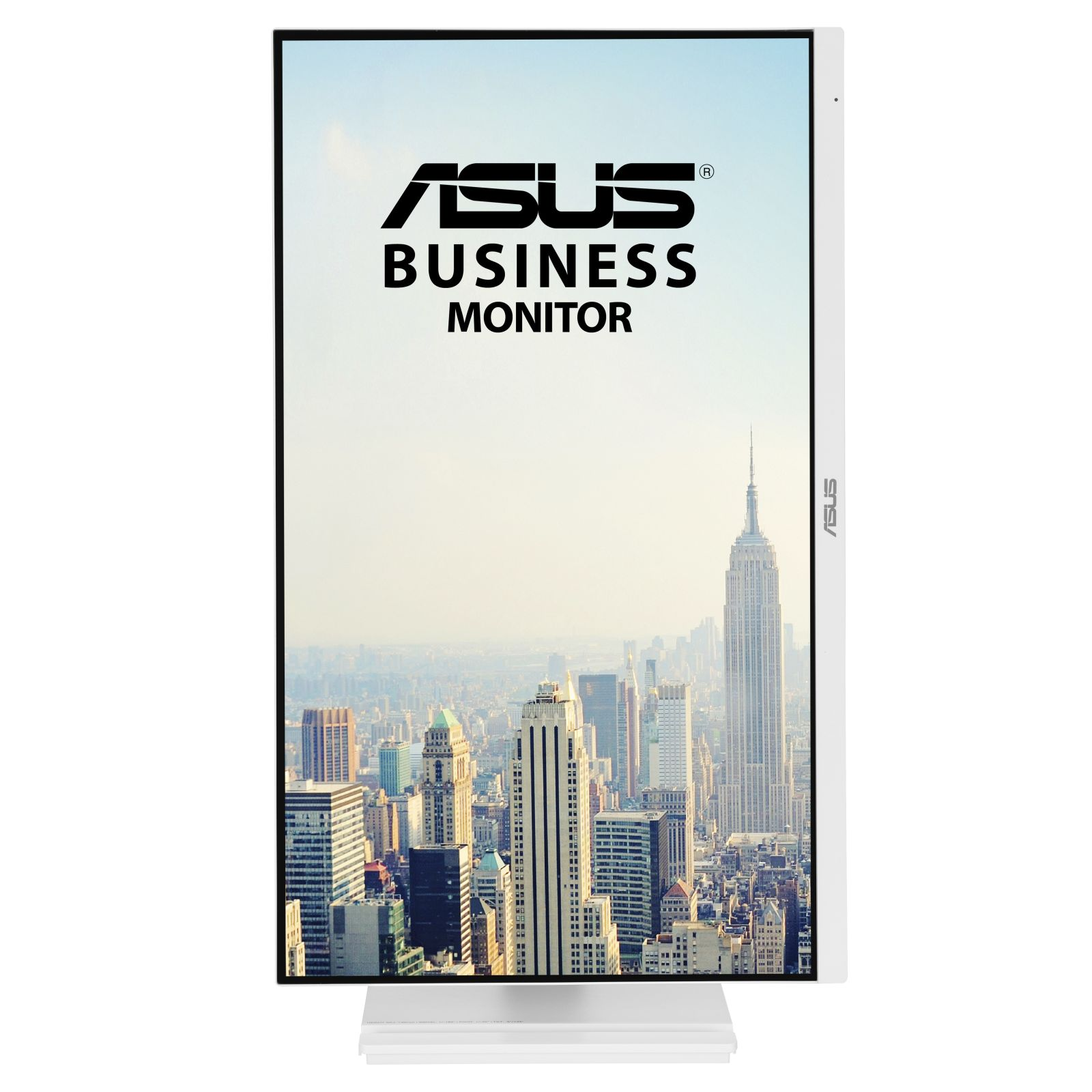 Monitor Asus Business wyświetla panoramę Nowego Jorku z Empire State Building.