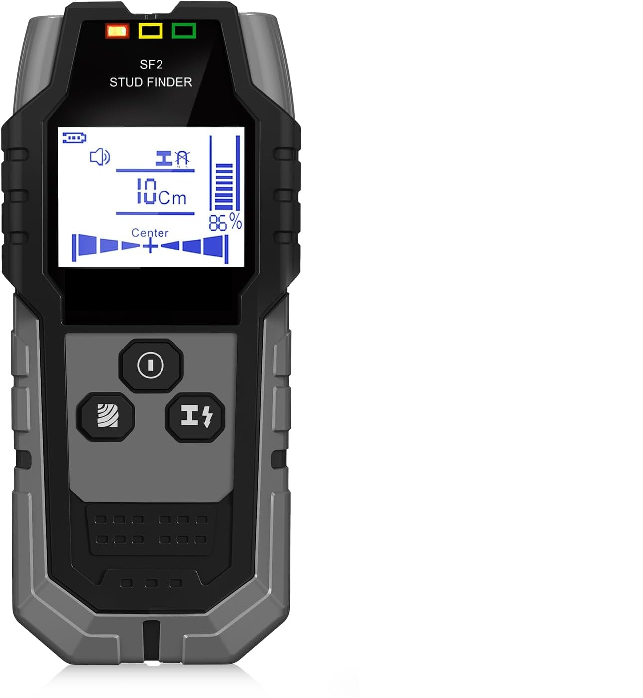 Ein grauer SF2 Ständer-Finder mit einem digitalen Bildschirm, der 10 cm anzeigt.