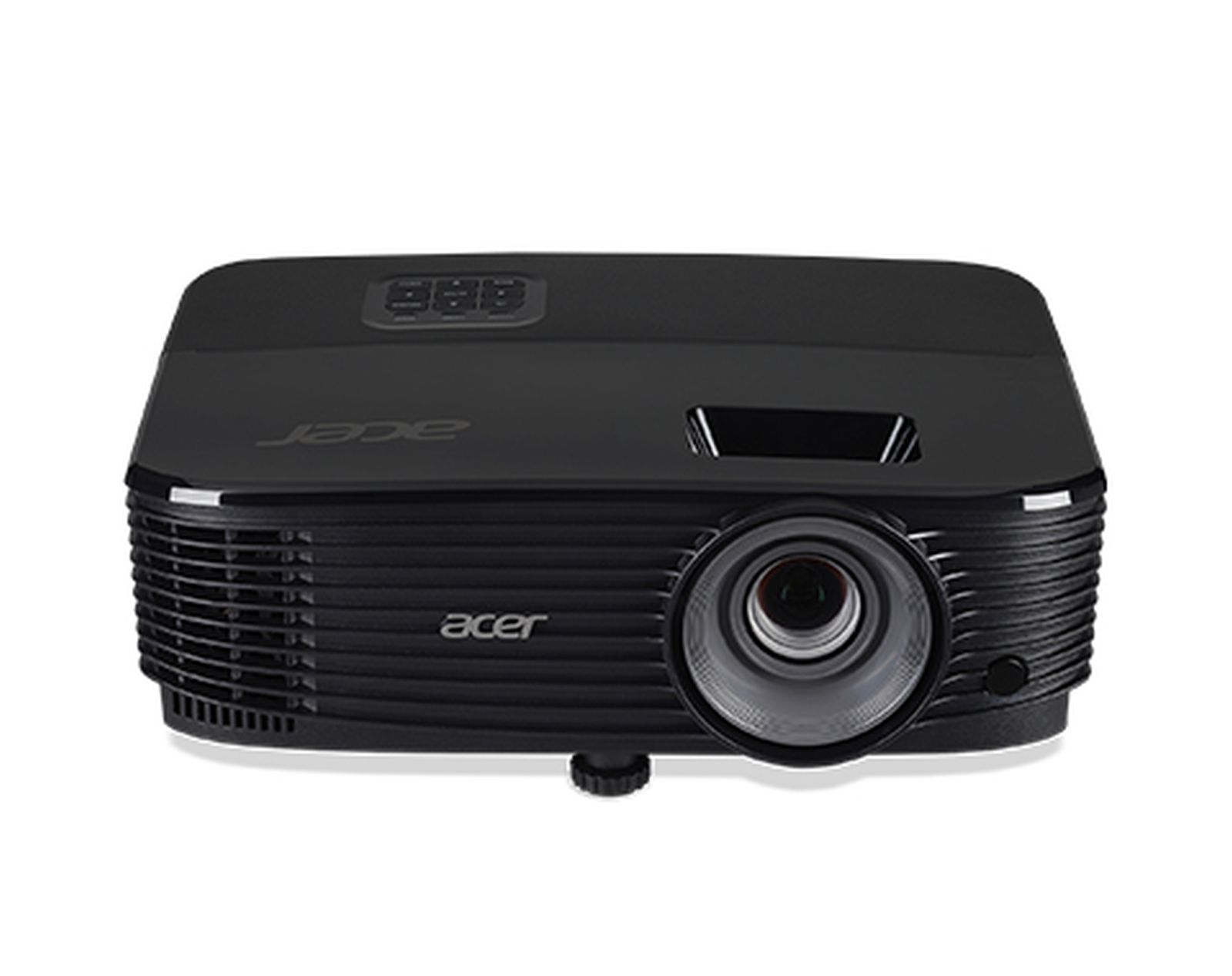 Proiettore Acer nero con lente frontale e fessure di ventilazione.