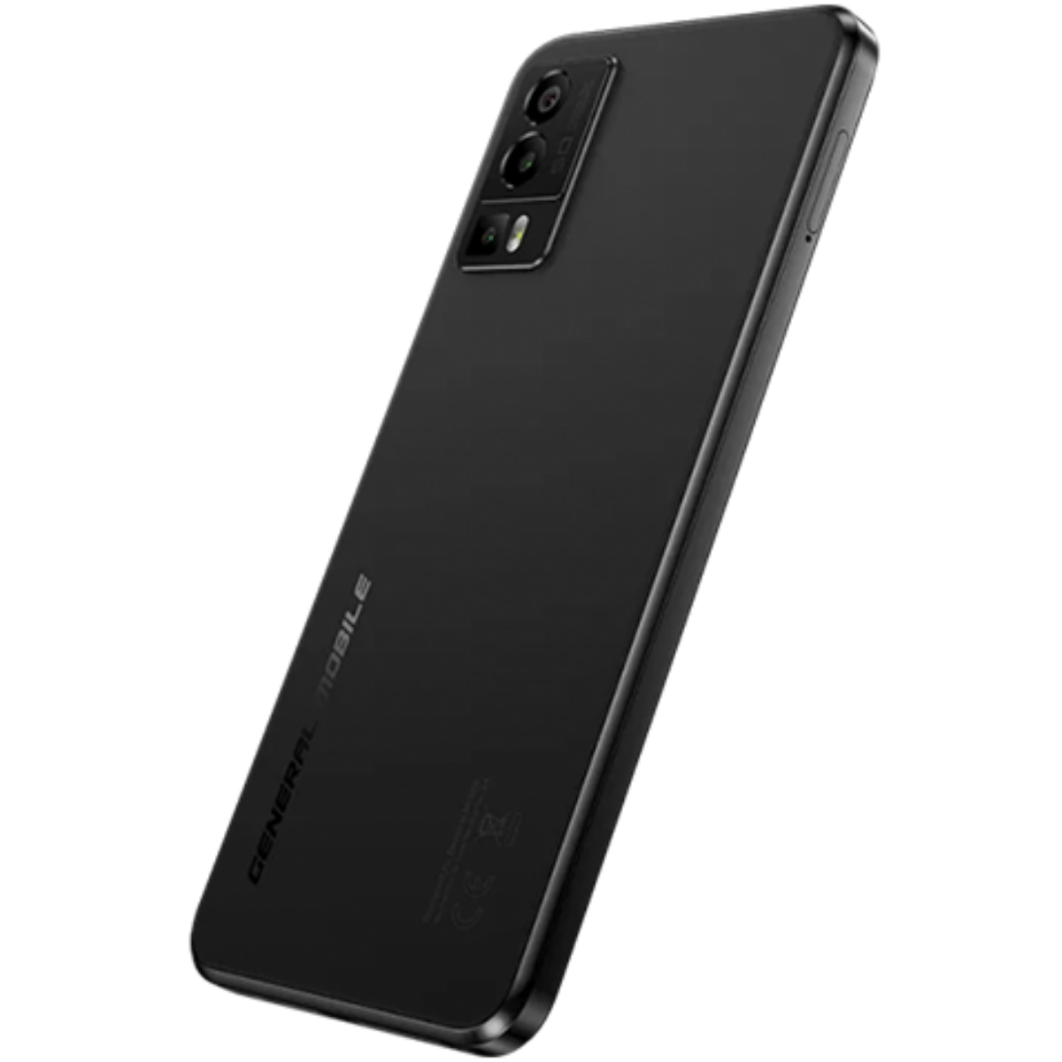 Arkada üç kamerası olan siyah bir akıllı telefon.