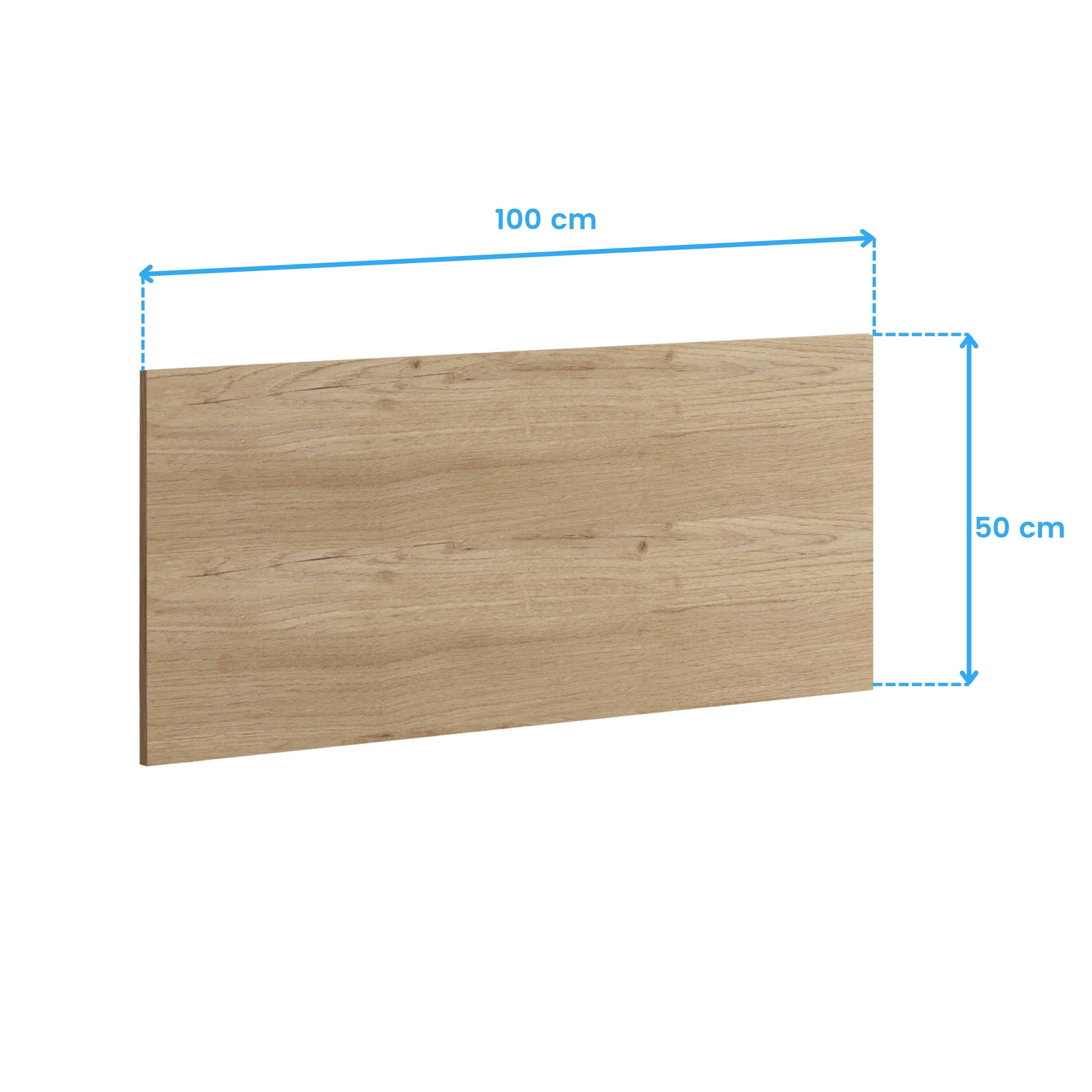 Panel de madera con dimensiones 100 cm x 50 cm.