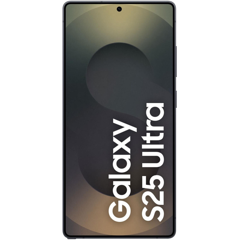 Ein dunkles Smartphone mit "Galaxy S25 Ultra" Schriftzug auf dem Bildschirm.