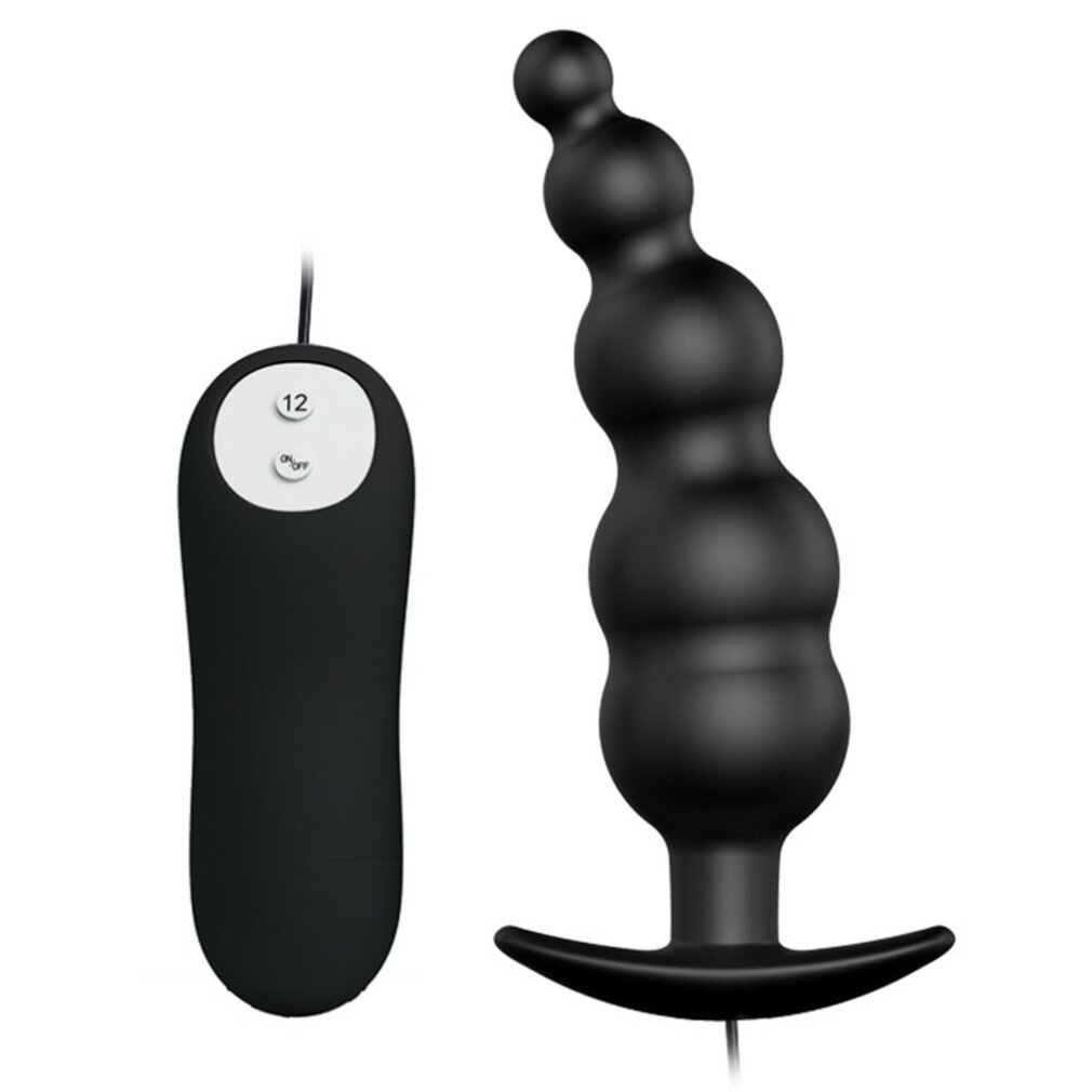 Ein schwarzer Stimulator mit Fernbedienung.