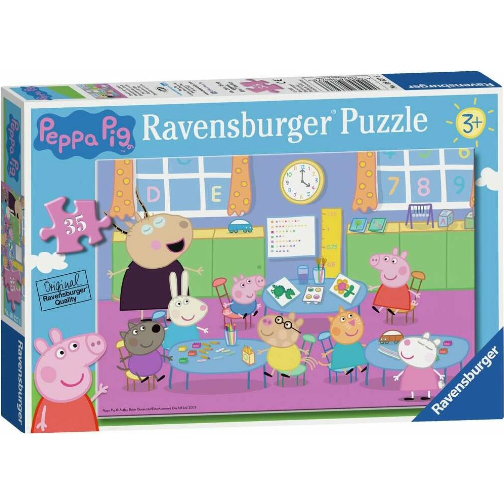 Puzzle Peppa Pig Ravensburger per 3+ anni, con Peppa e amici in classe.