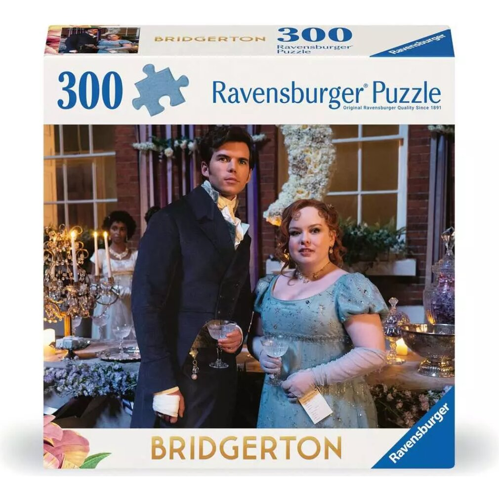 Scatola puzzle Bridgerton con coppia in abiti d'epoca, 300 pezzi.