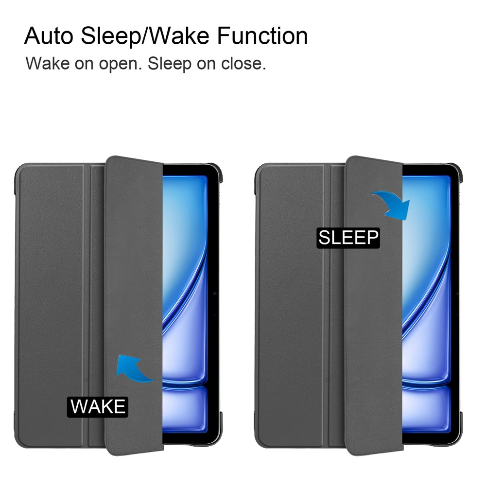 Graues Tablet im Schutzhülle-Modus: eine zeigt "WAKE", die andere "SLEEP".