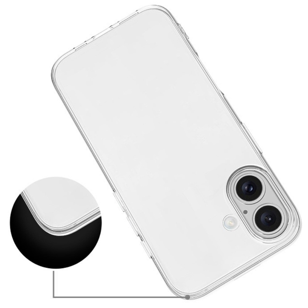 Custodia trasparente per telefono con doppio ritaglio fotocamera e flash.