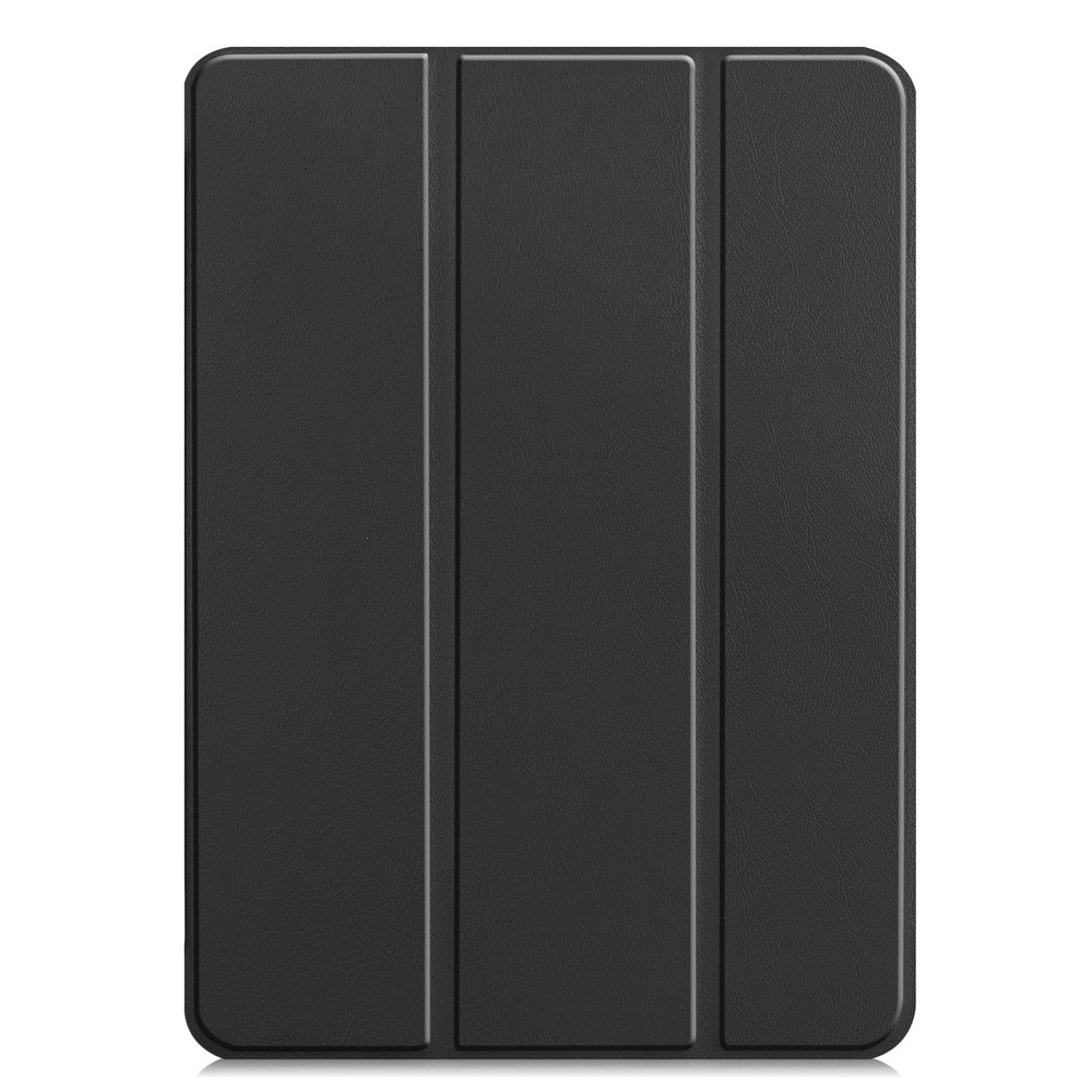 Schwarze Tablet-Hülle mit drei vertikalen Falten und einer strukturierten Oberfläche.