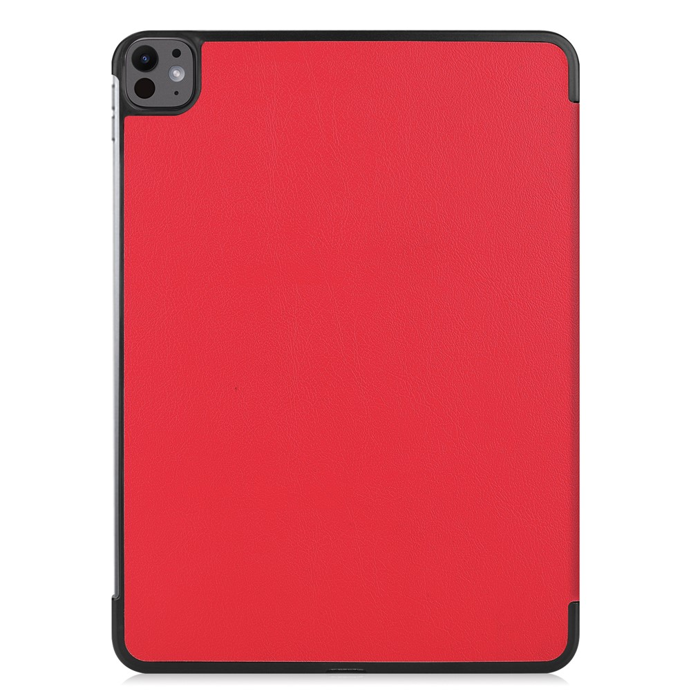 Rotes Tablet mit schwarzem Rand und Kameraobjektiven oben links.