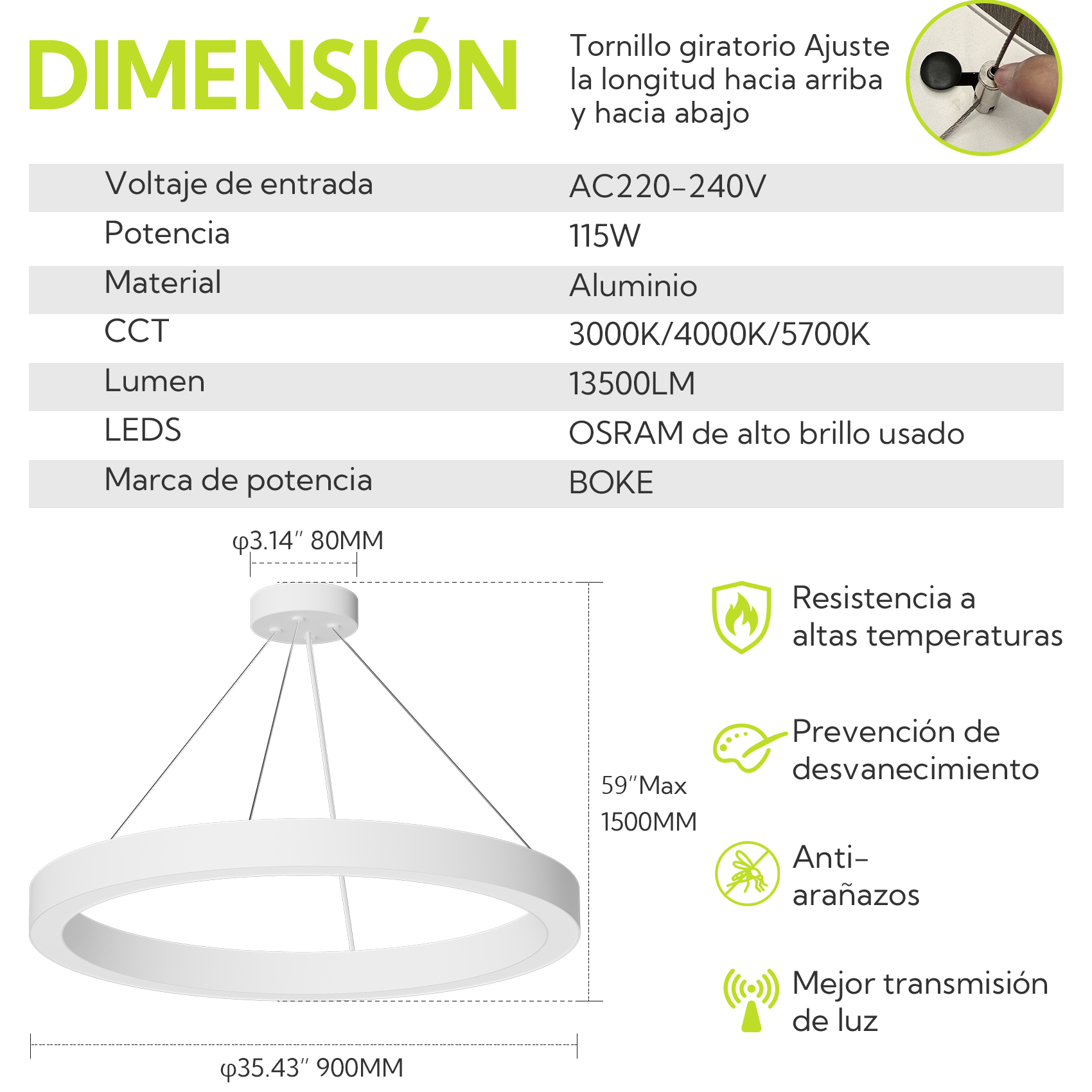 Dimensiones de un ventilador de techo moderno: tamaño, potencia, materiales, colores de luz.