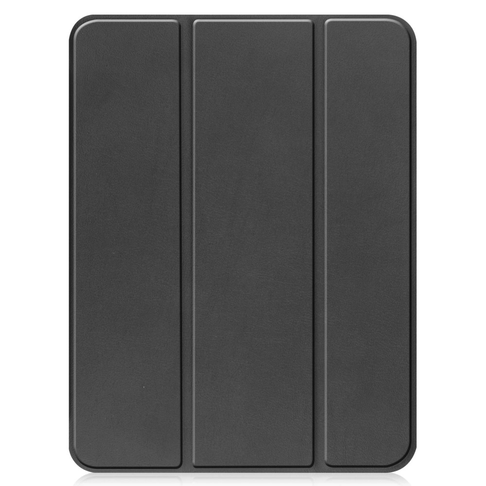 Schwarzer Tablet-Ständer mit drei vertikalen Falten.