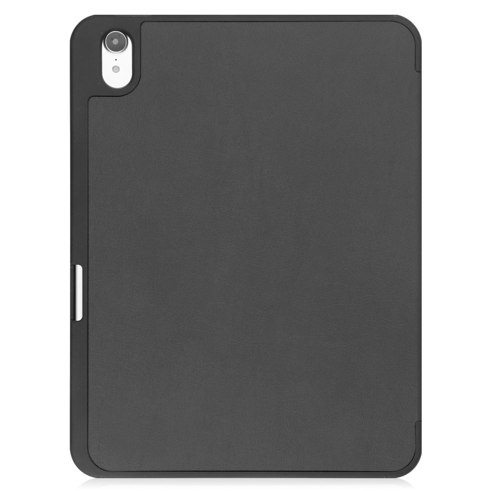 Schwarze Tablet-Hülle mit Kamerausschnitt und Stifthalterung.