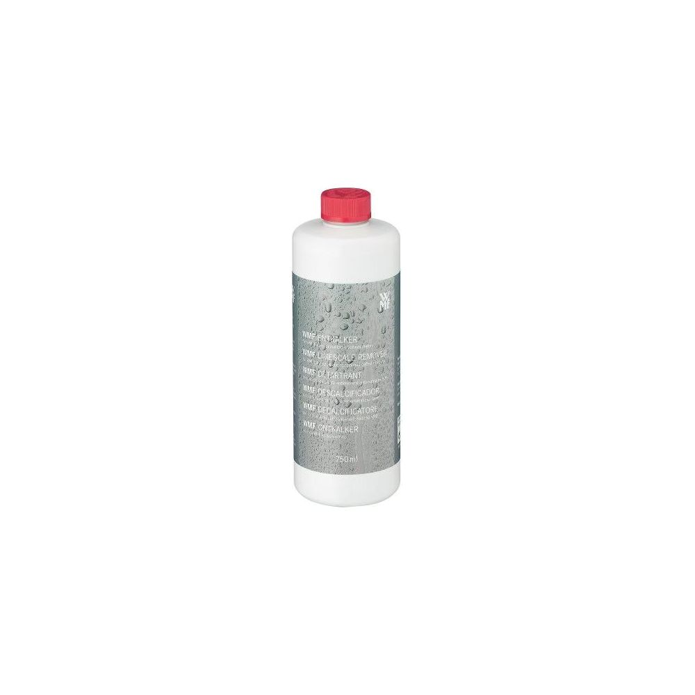 Eine Flasche mit rotem Deckel, die Entkalker enthält.