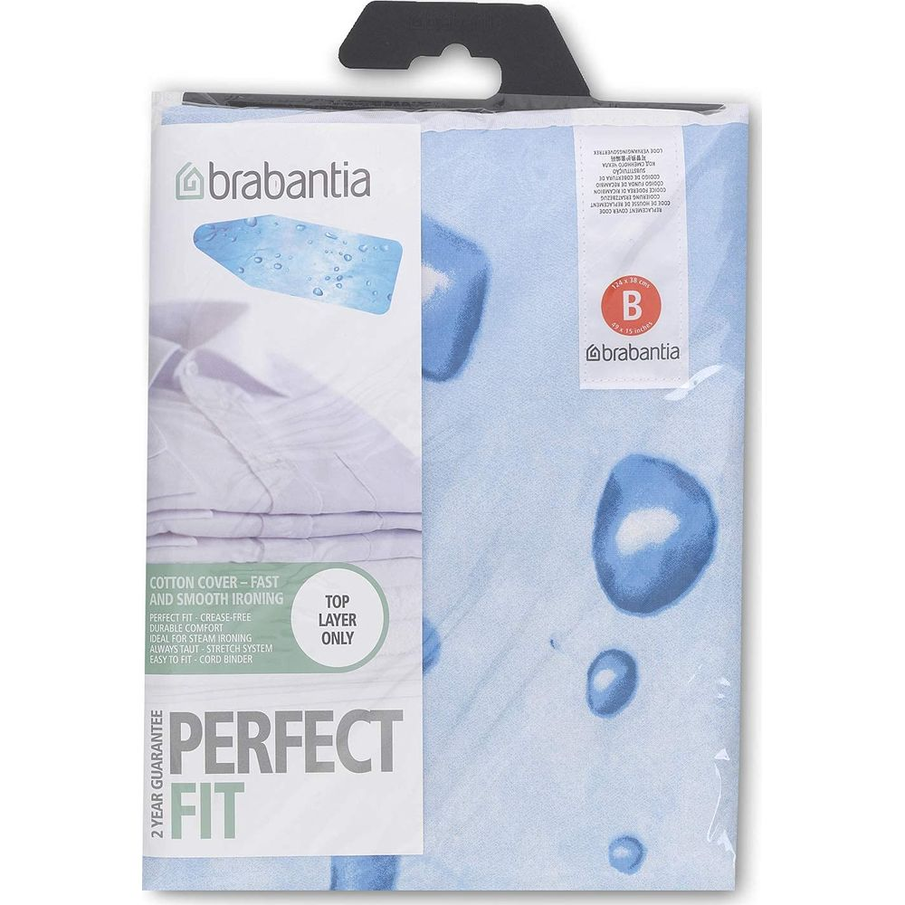 Housse de table à repasser Brabantia à motif de gouttes d'eau, taille B.