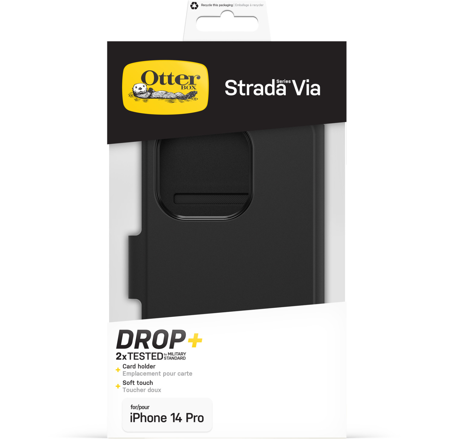 OtterBox Strada Via Hülle für iPhone 14 Pro mit Kartenfach und Soft-Touch.