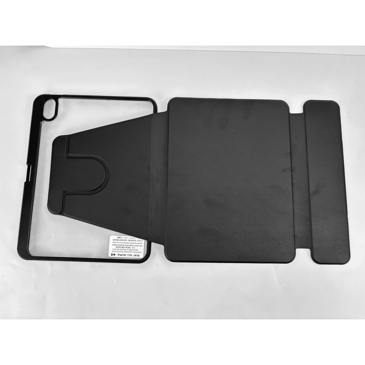 Custodia nera per tablet iPad 10/11 (A16) con supporto.