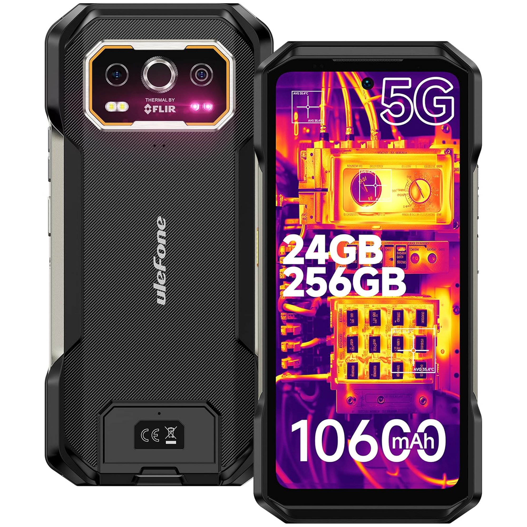 Uno smartphone robusto con termocamera FLIR, 5G, archiviazione 24GB/256GB e batteria da 10600mAh.