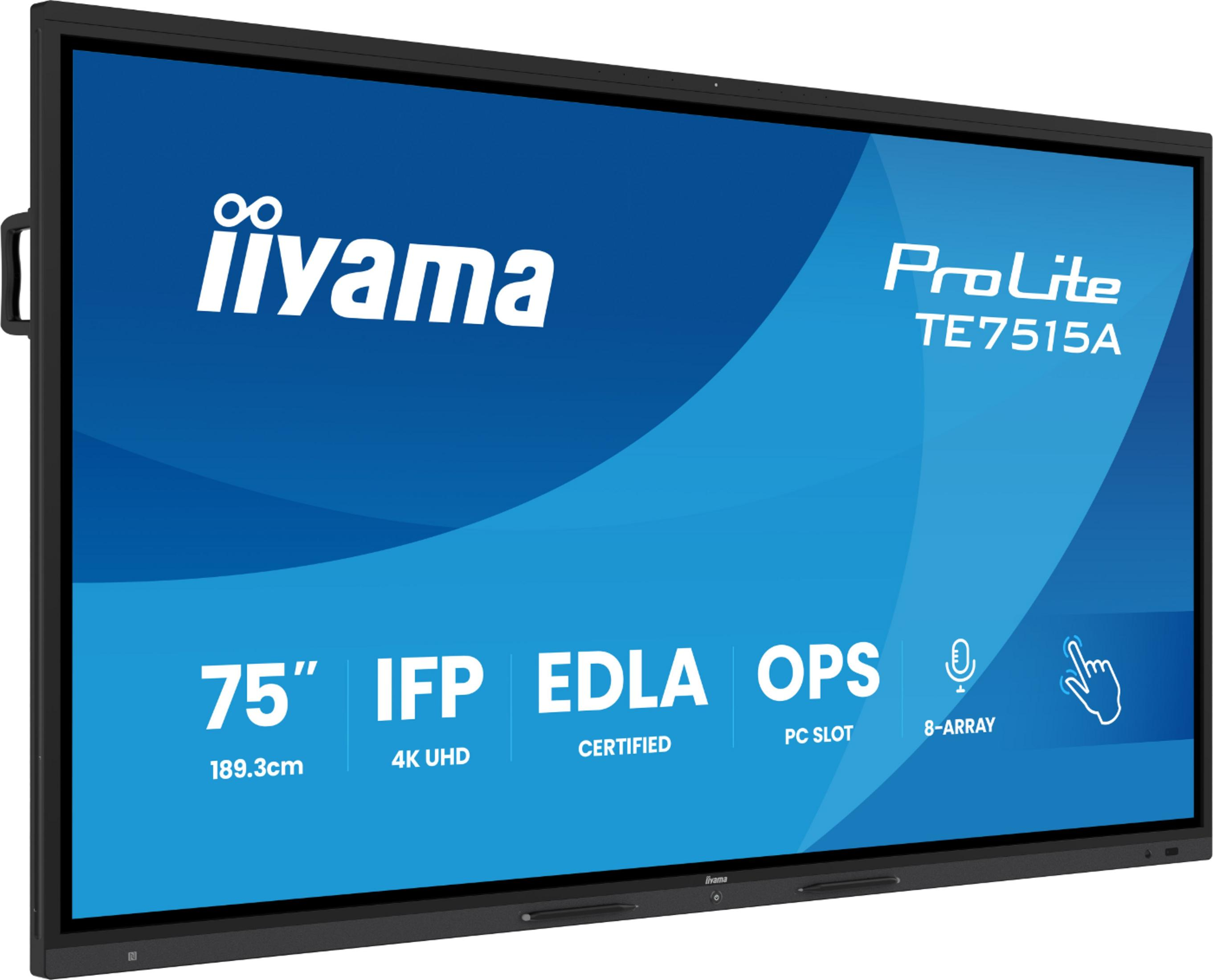 75-calowy ekran dotykowy Iiyama IFP z rozdzielczością 4K UHD i certyfikatem EDLA.
