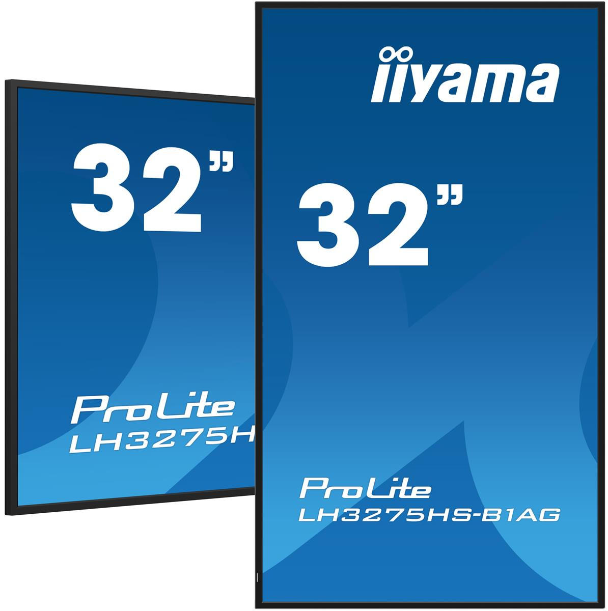 Twee Iiyama 32-inch monitoren, ProLite LH3275H en LH3275HS-B1AG.