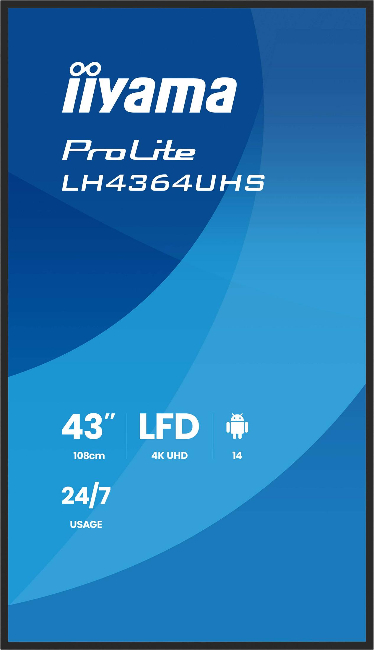 Iiyama ProLite LH4364UHS 43" 4K UHD LFD 108cm użytkowanie 24/7.