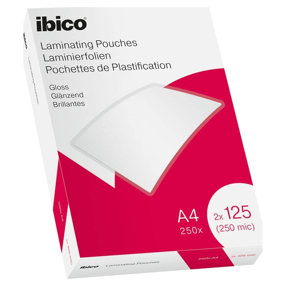 Verpackung für Ibico Laminierfolien, A4, 250 Stück, 125 mic.
