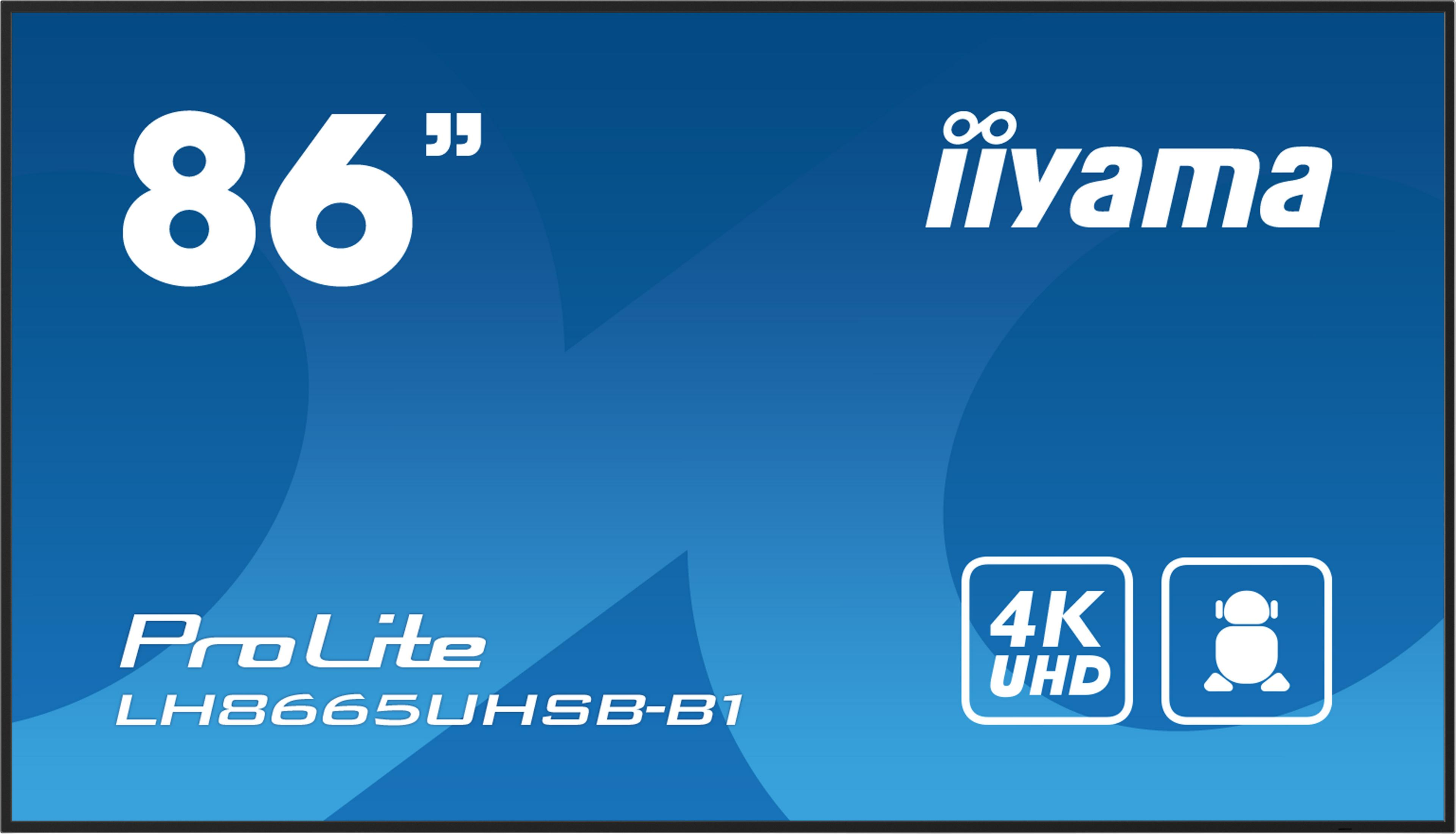 Monitor iiyama 86 cali z 4K UHD i ProLite LH8665UHSB-B1.