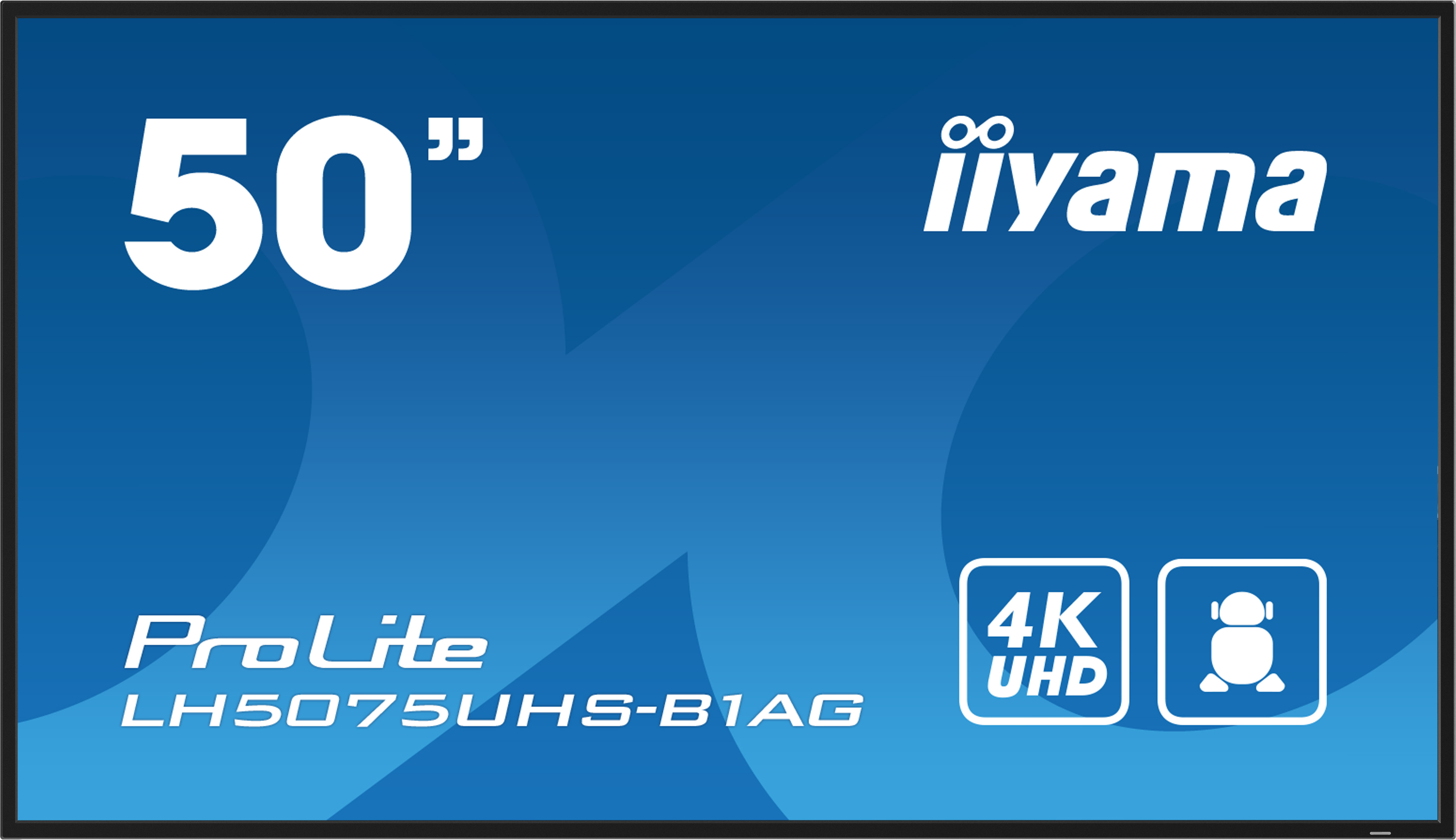 50-Zoll-i-iyama-ProLite-LH5075UHS-B1AG-Monitor mit 4K-UHD-Logo.