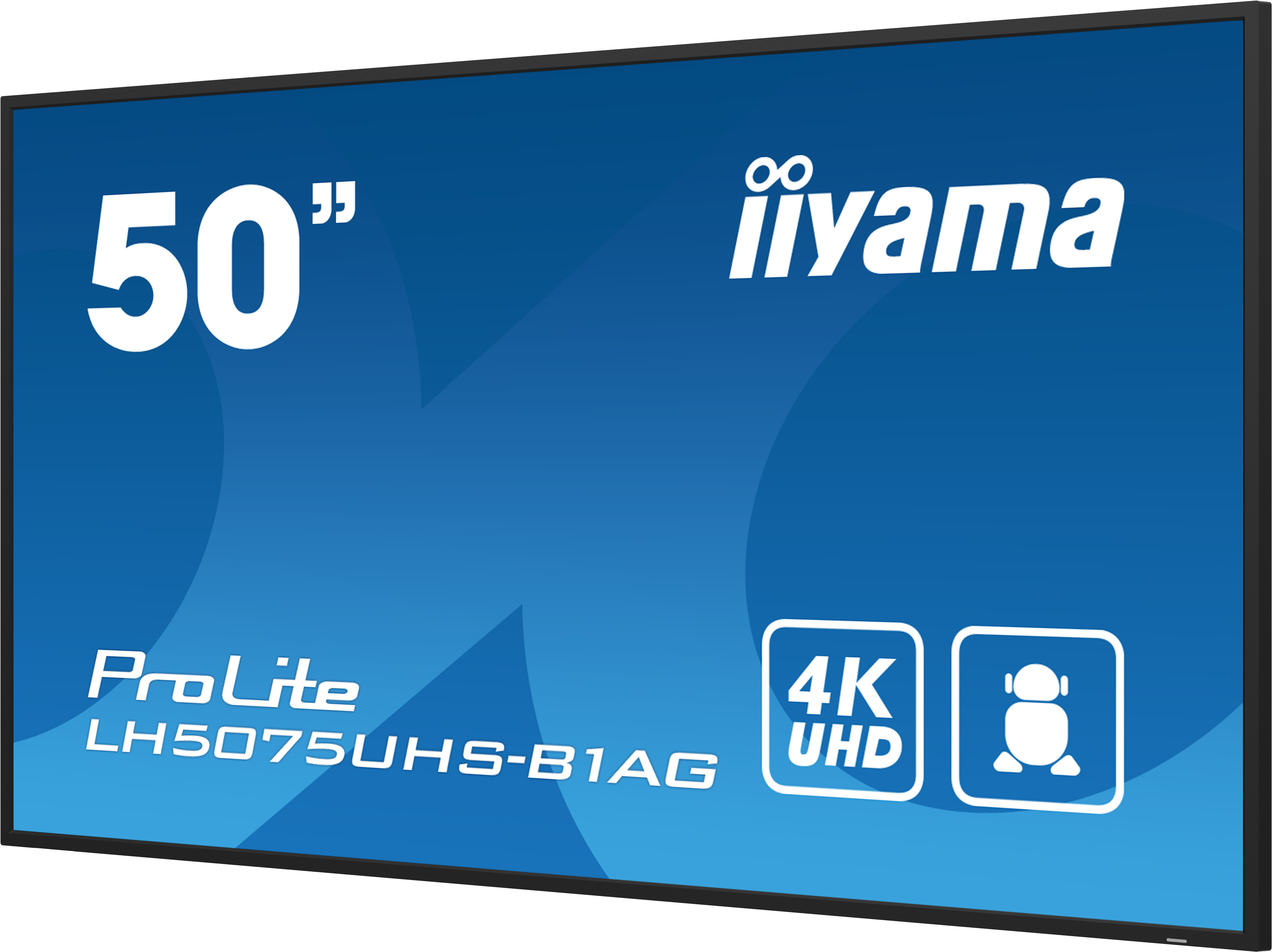 50-Zoll-iiyama-ProLite-LH5075UHS-B1AG-Monitor mit 4K UHD und Touch-Symbol.