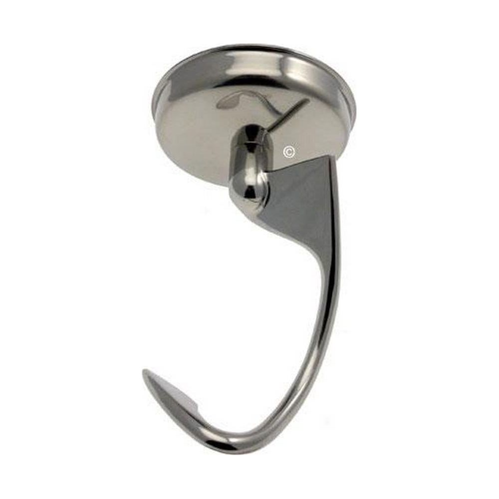 Ein glänzender Metallhaken für einen Küchenmixer.