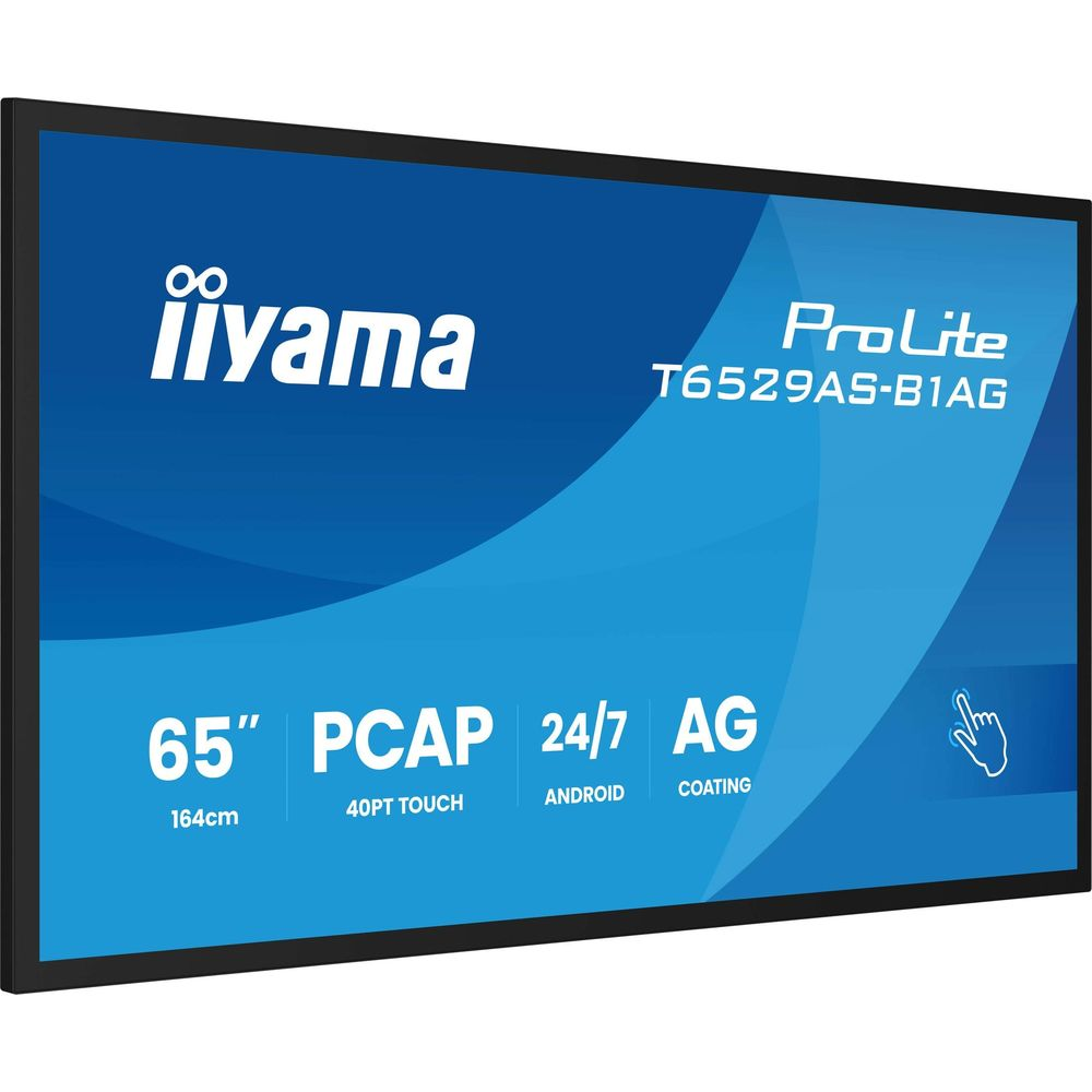 Iiyama ProLite T6529AS-B1AG: 65" PCAP, 40pt touch, Android, 24/7 AG coating.
