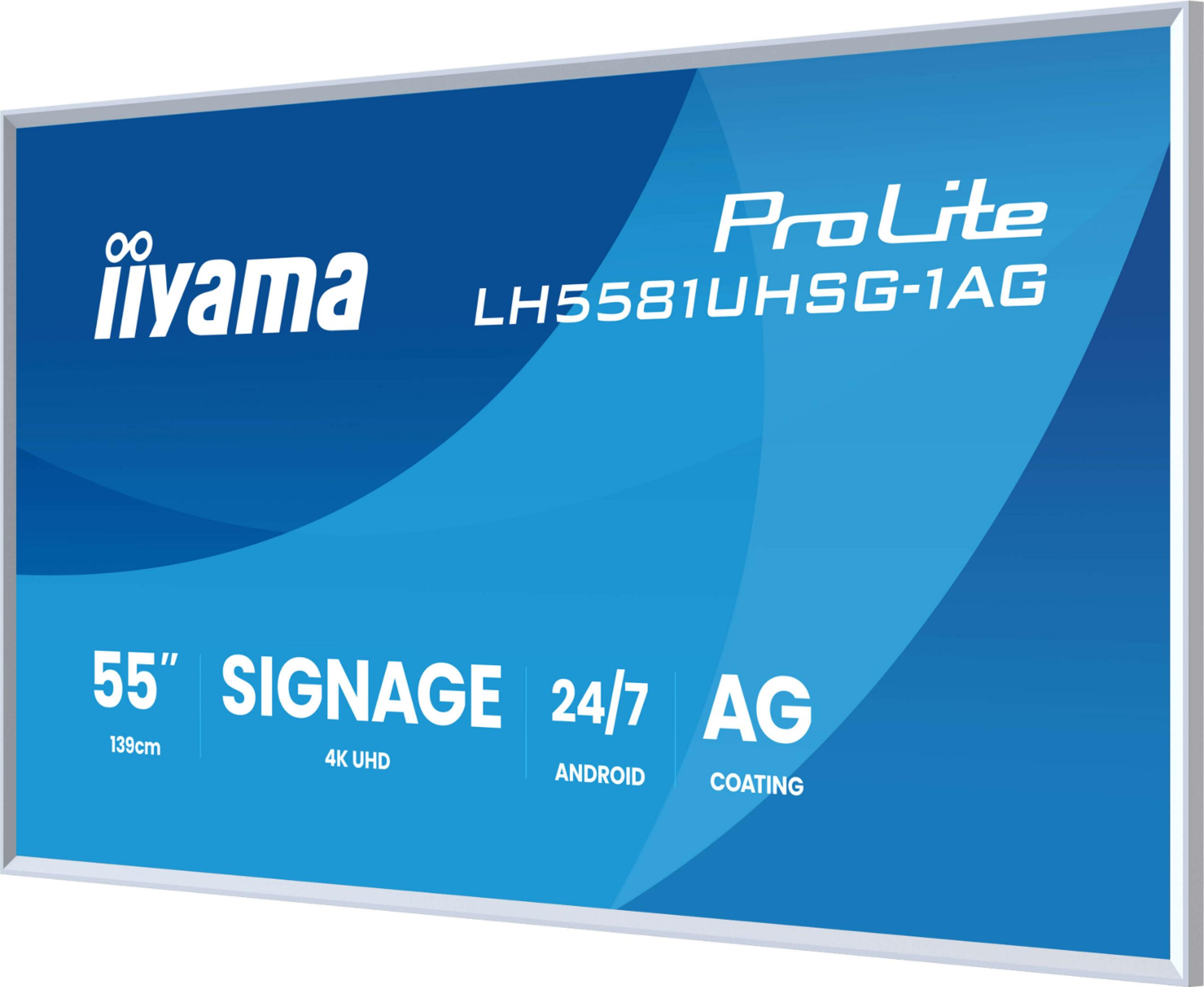 55-calowy wyświetlacz iiyama ProLite do digital signage z rozdzielczością 4K UHD.