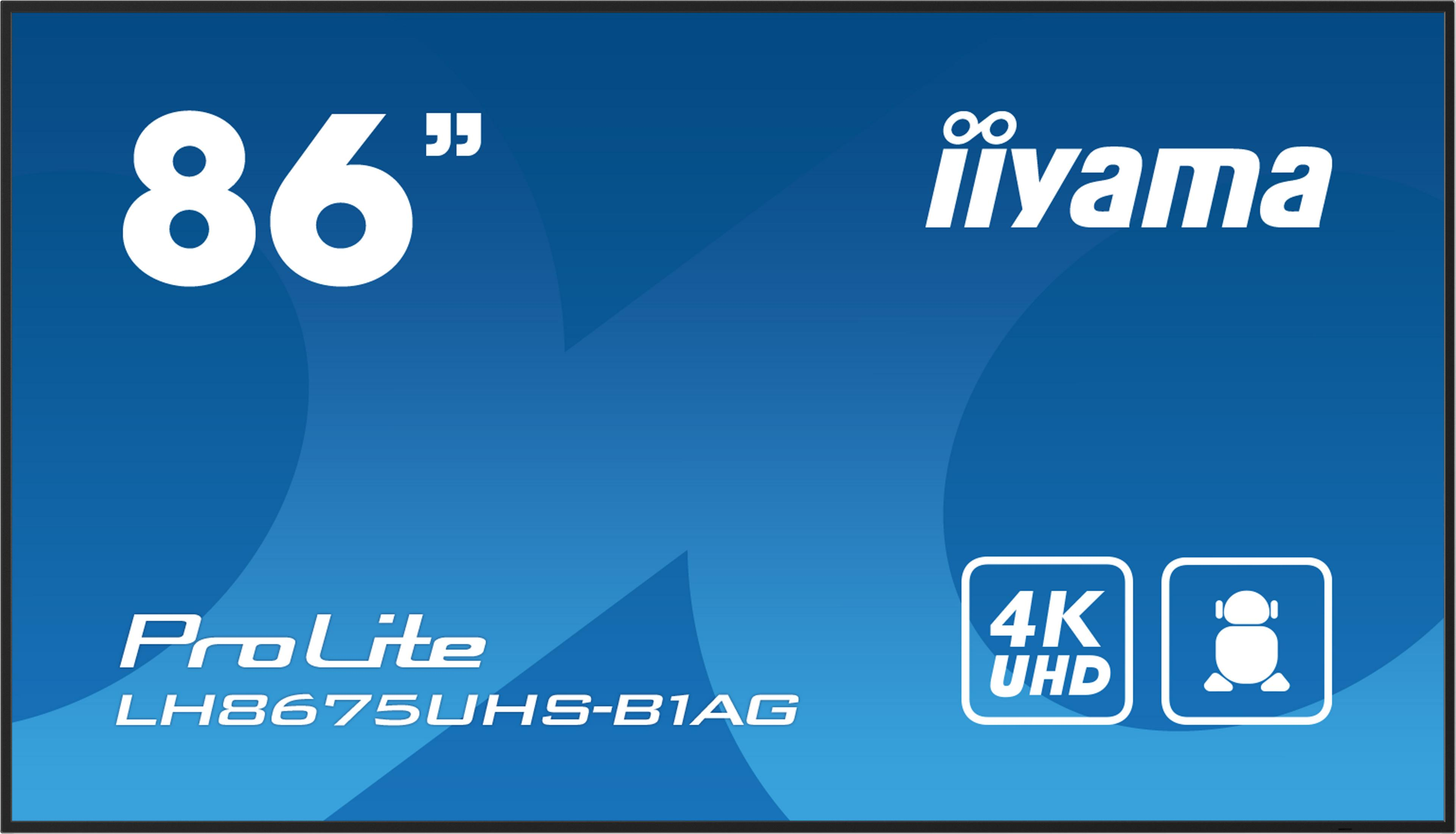 86-calowy ekran iiyama z ProLite LH8675UHS-B1AG, 4K UHD.