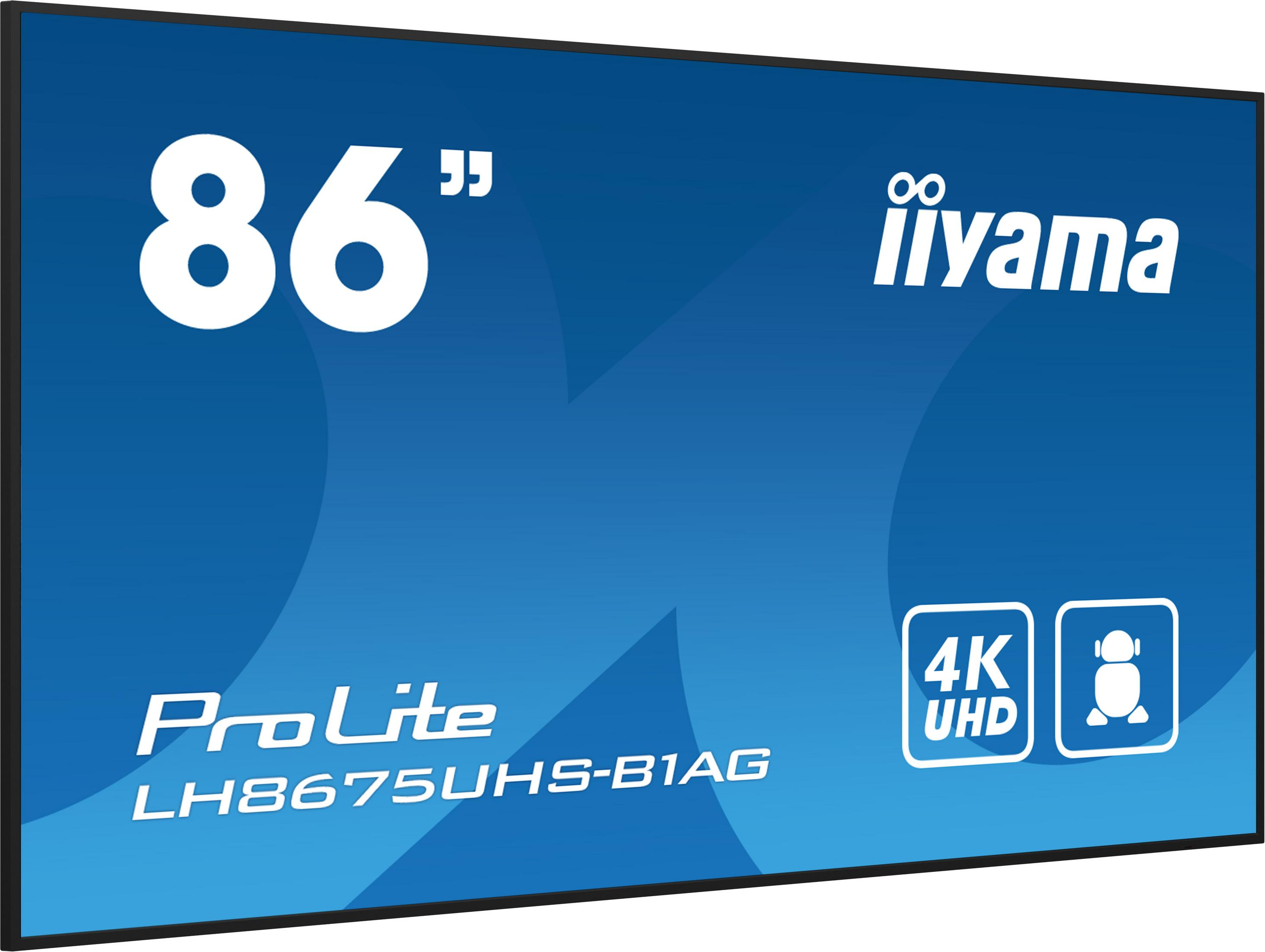 86-calowy monitor iiyama ProLite z rozdzielczością 4K UHD.