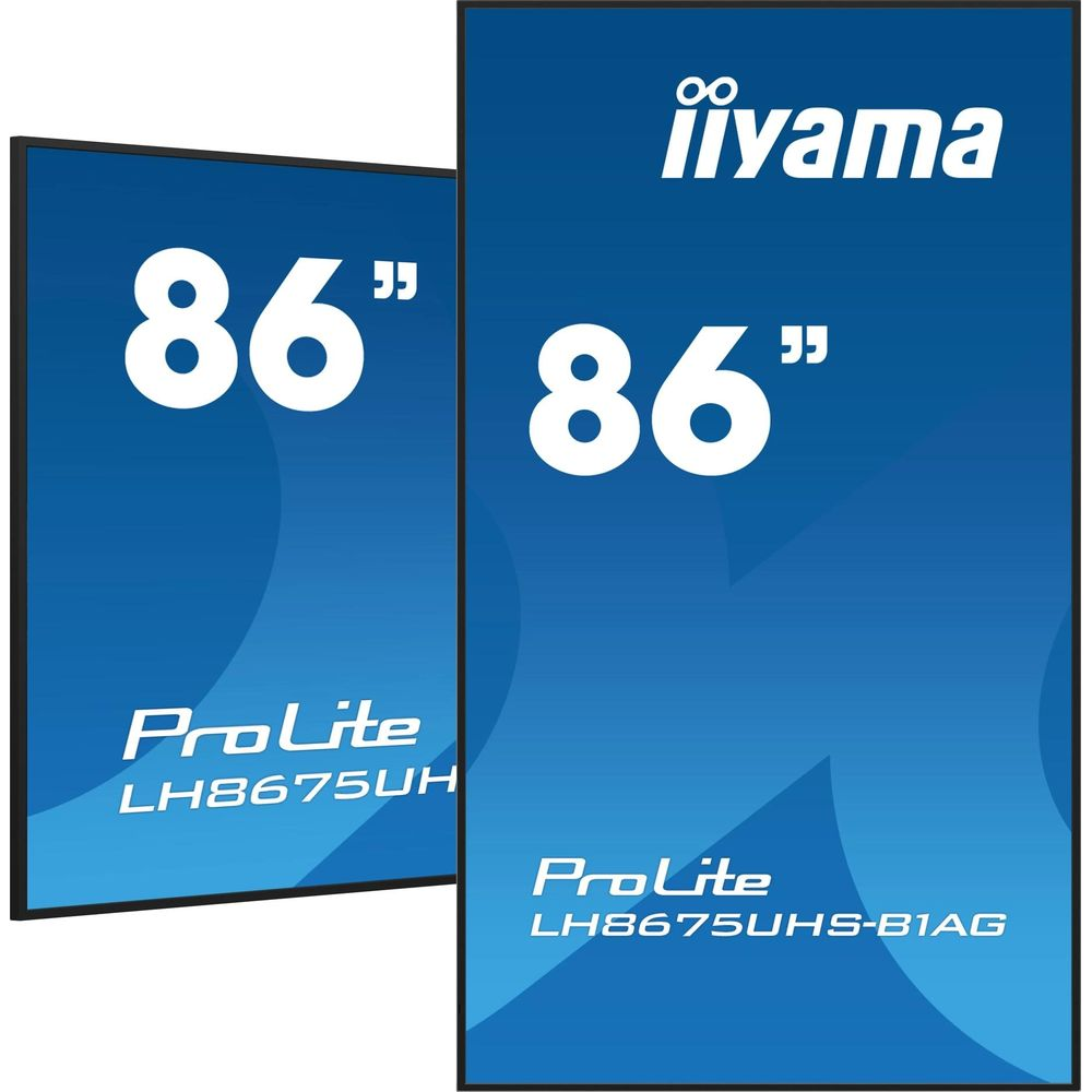 Dwa niebieskie ekrany z napisem "86" i "ProLite".