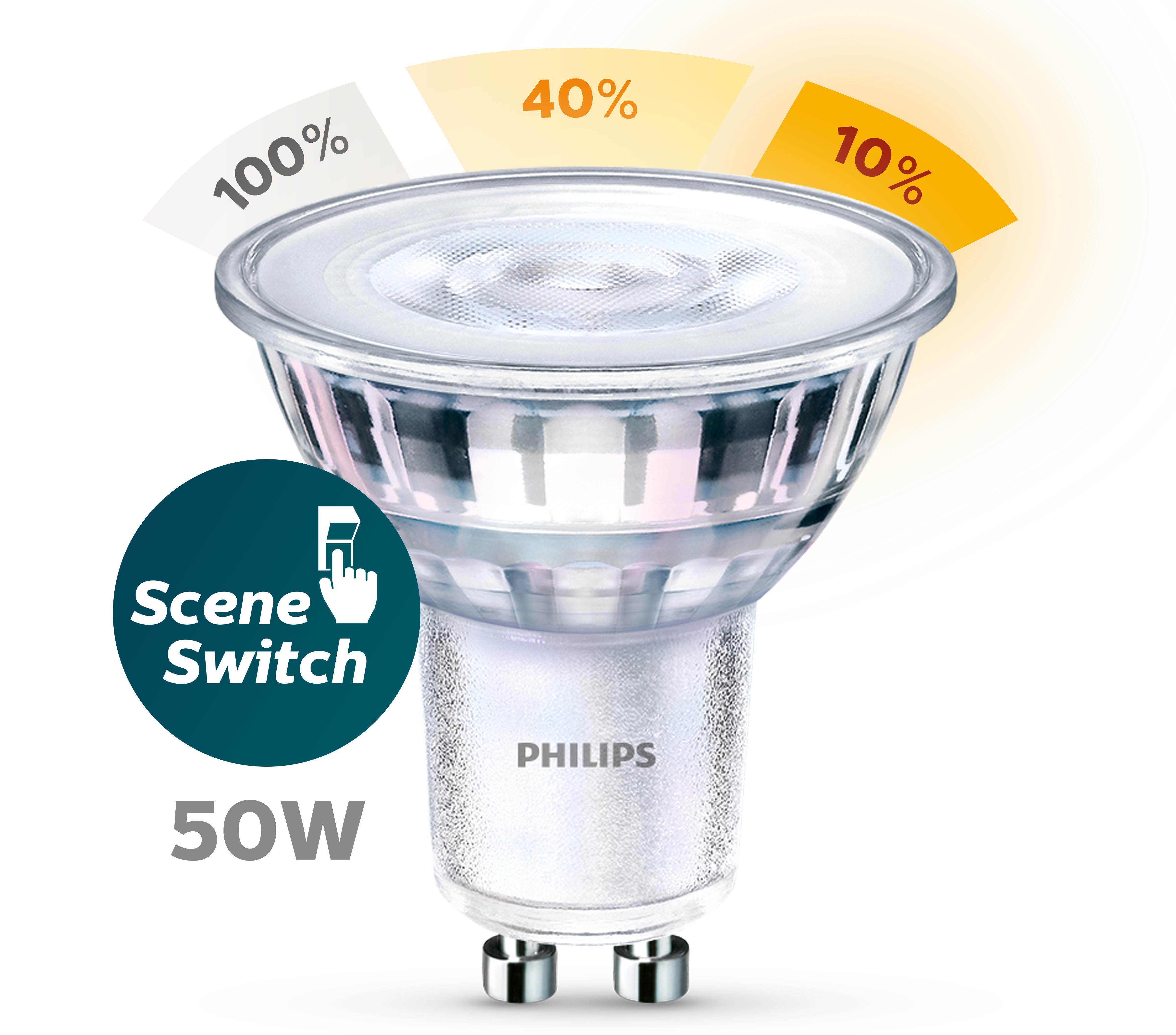 Lampada LED Philips 50W, Scene Switch, 100%, 40%, 10%
