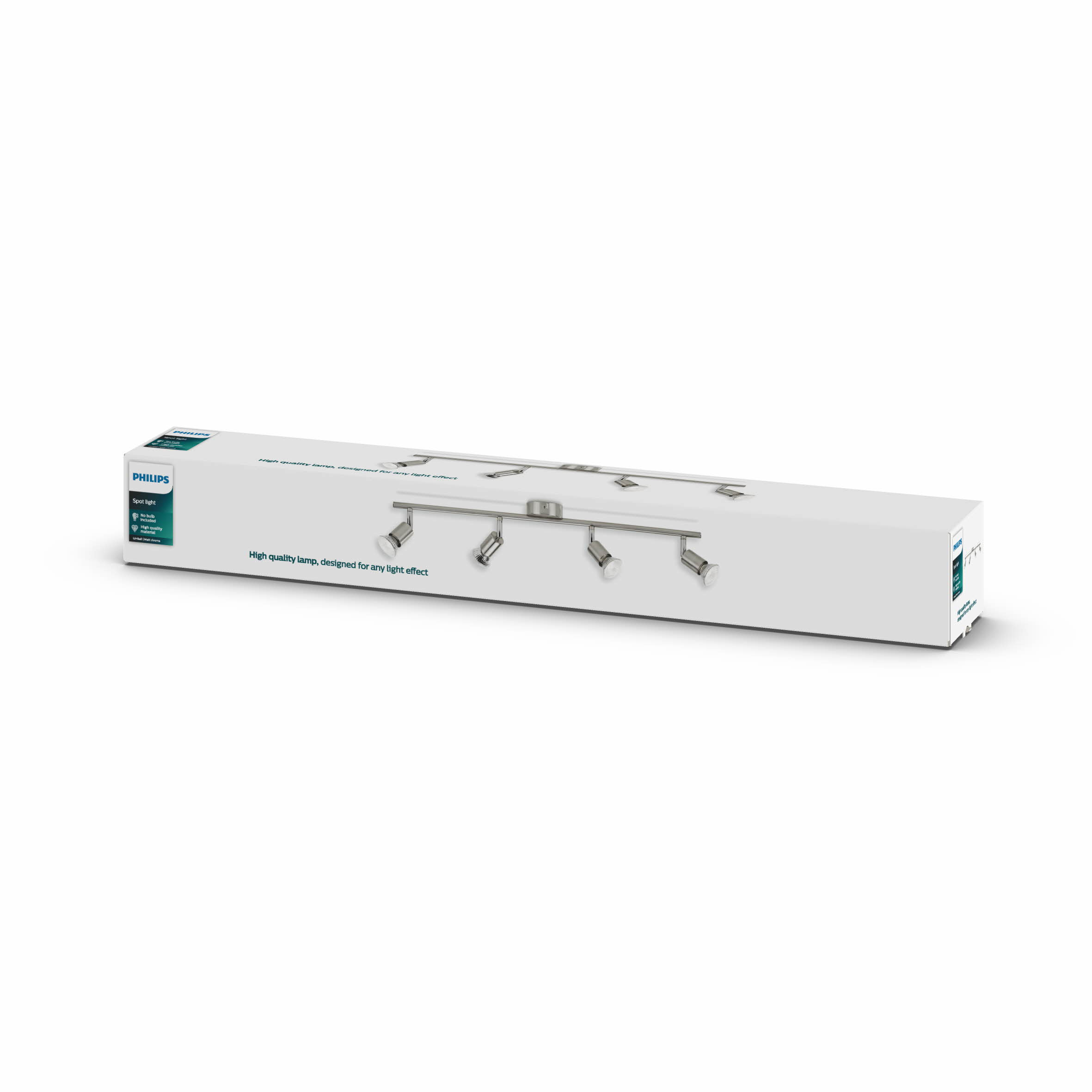 Confezione di un faretto Philips con quattro luci.