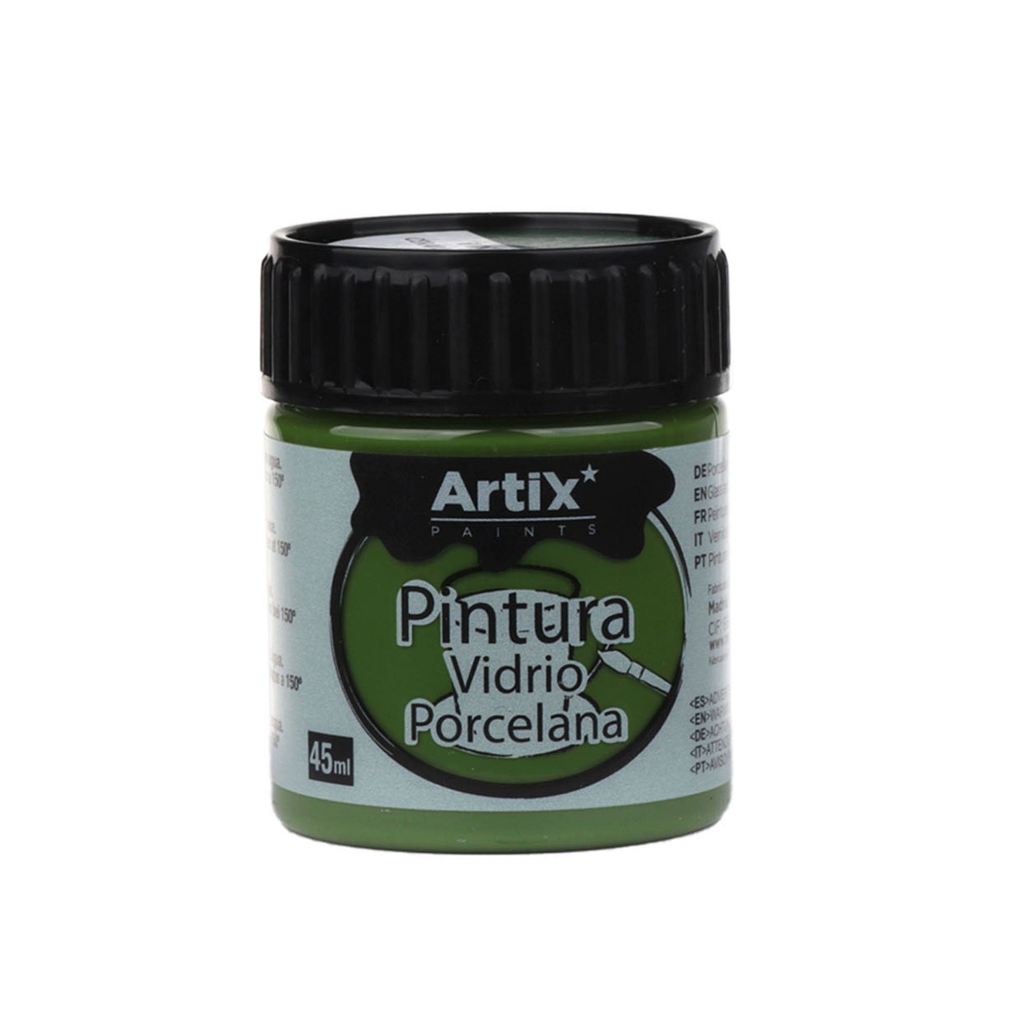 Vernice verde per vetro e porcellana Artix, 45ml.