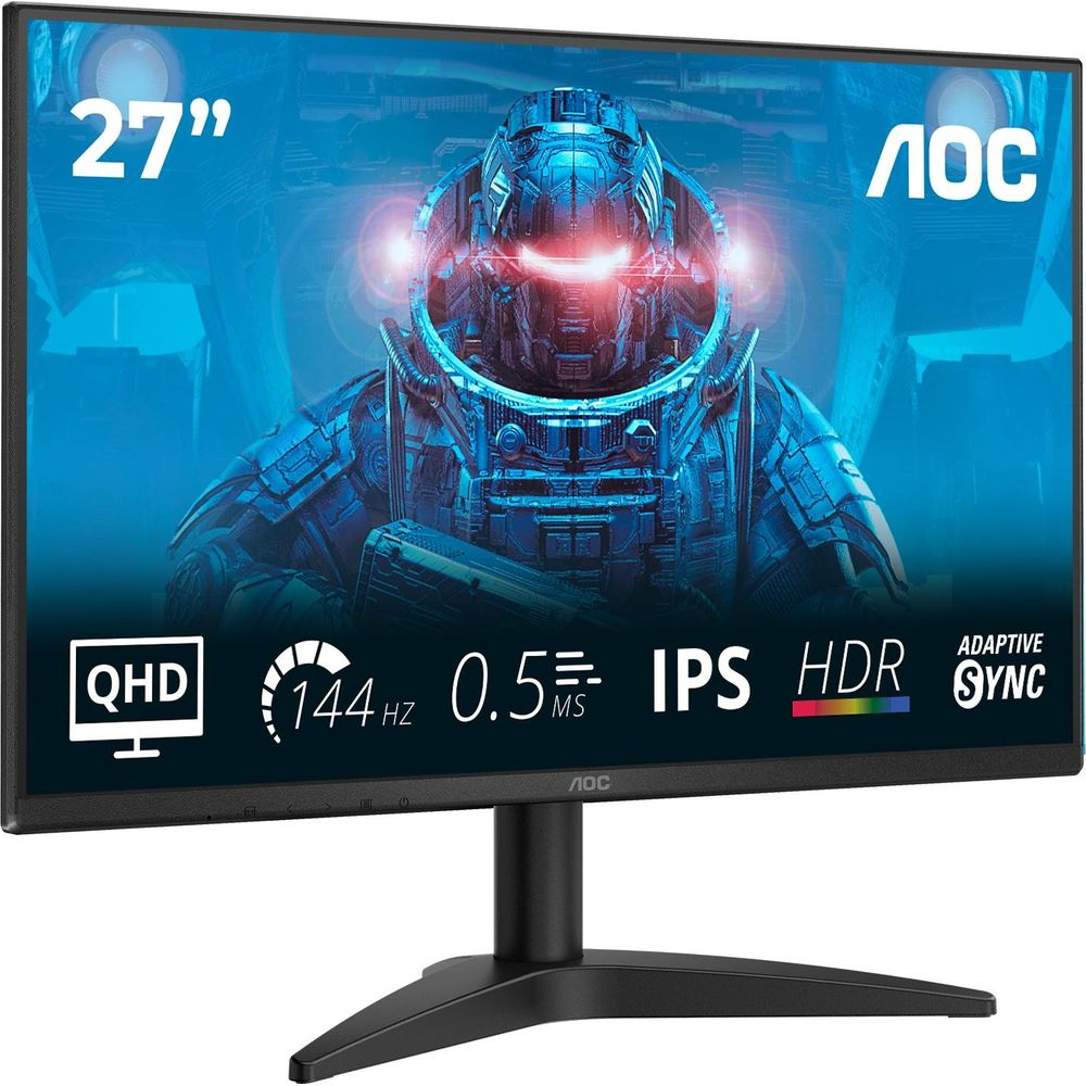 27-inch monitor met QHD, 144Hz, 0,5ms, IPS, HDR en Adaptive Sync.