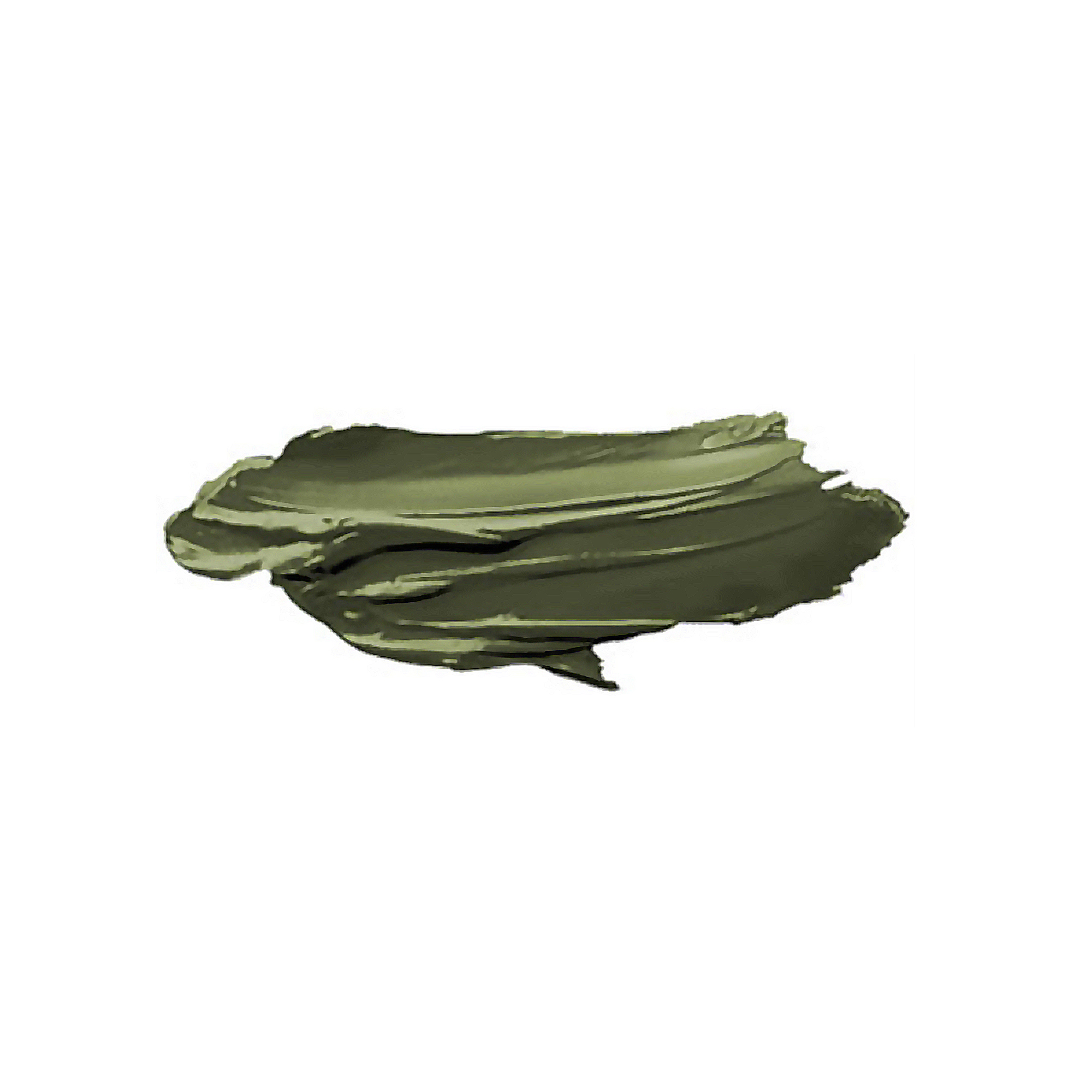 Una pennellata verde su sfondo bianco.