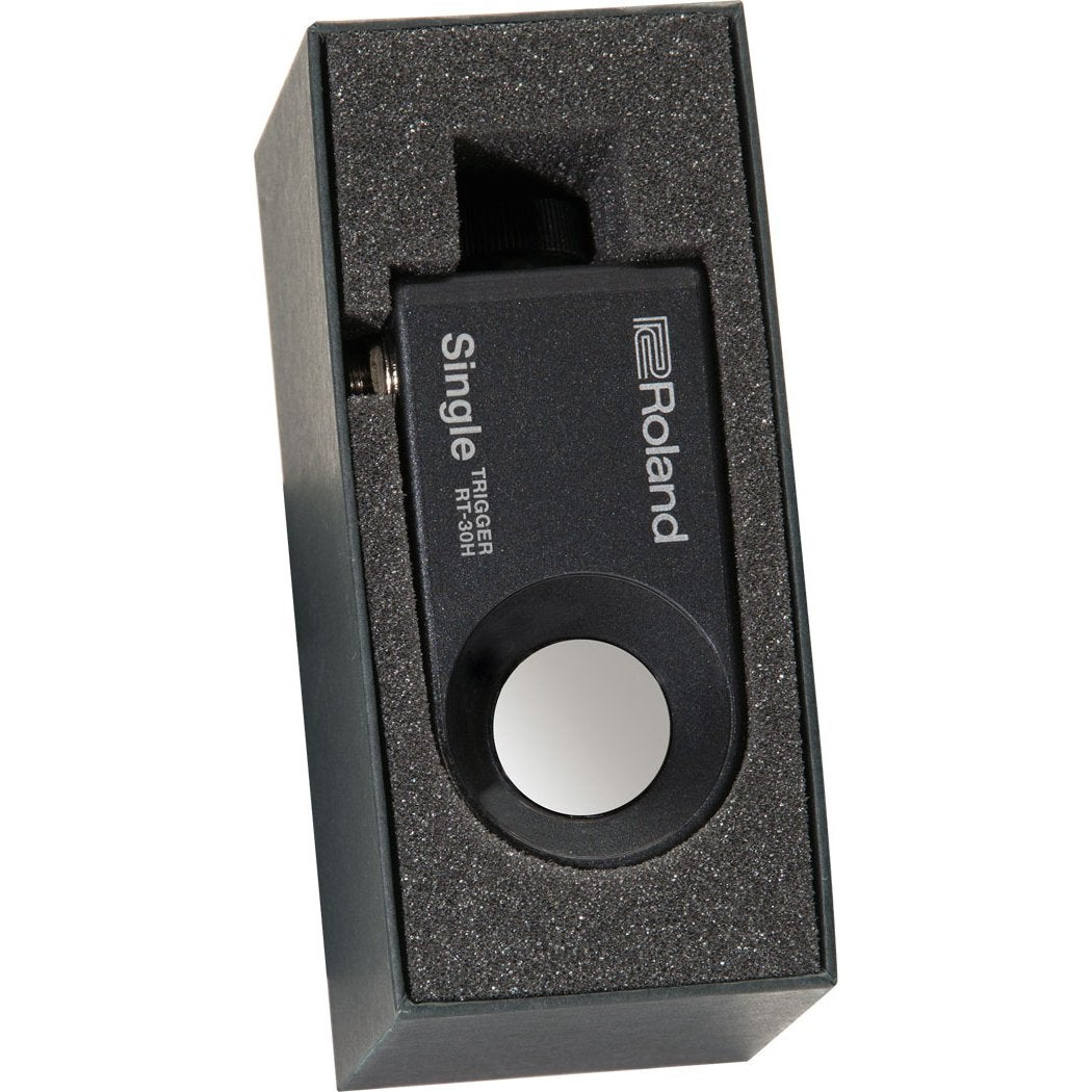Roland RT-30H trigger in zwarte doos met schuimrubberen inleg.