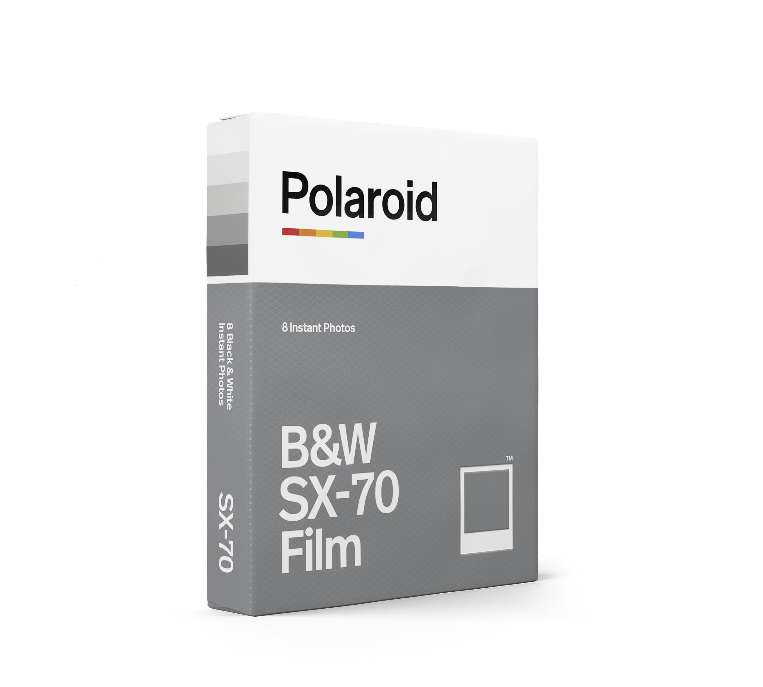 Eine Box Polaroid SX-70 Schwarz-Weiß-Film mit 8 Sofortbildern.