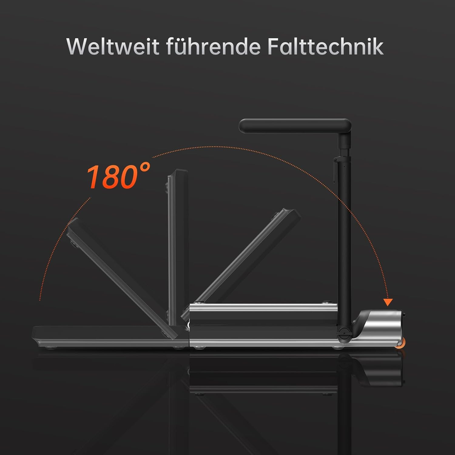 Ein faltbares Gerät wird in 180 Grad geöffnet. Weltweit führende Falttechnik.