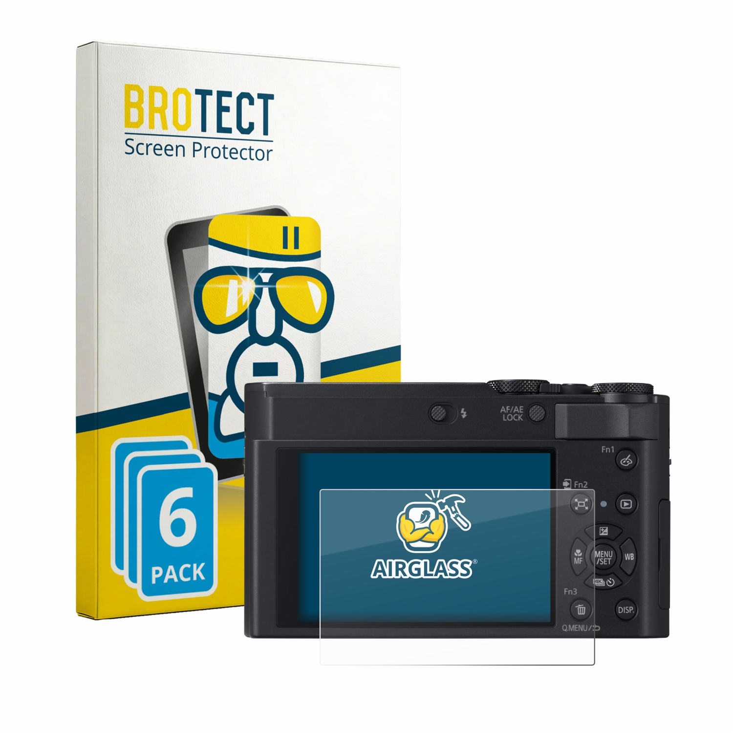 Packung BROTECT Displayschutzfolie für Digitalkamera mit Anleitung.