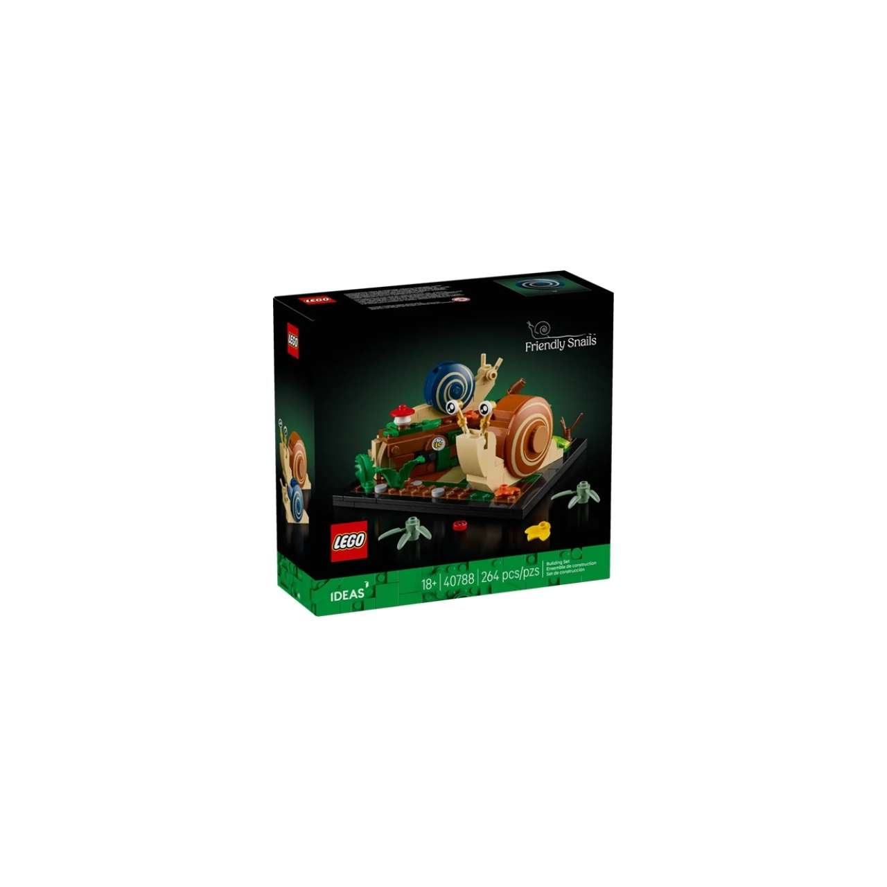 Il set LEGO Ideas "Amiche Lumache" mostra due lumache LEGO su un diorama.