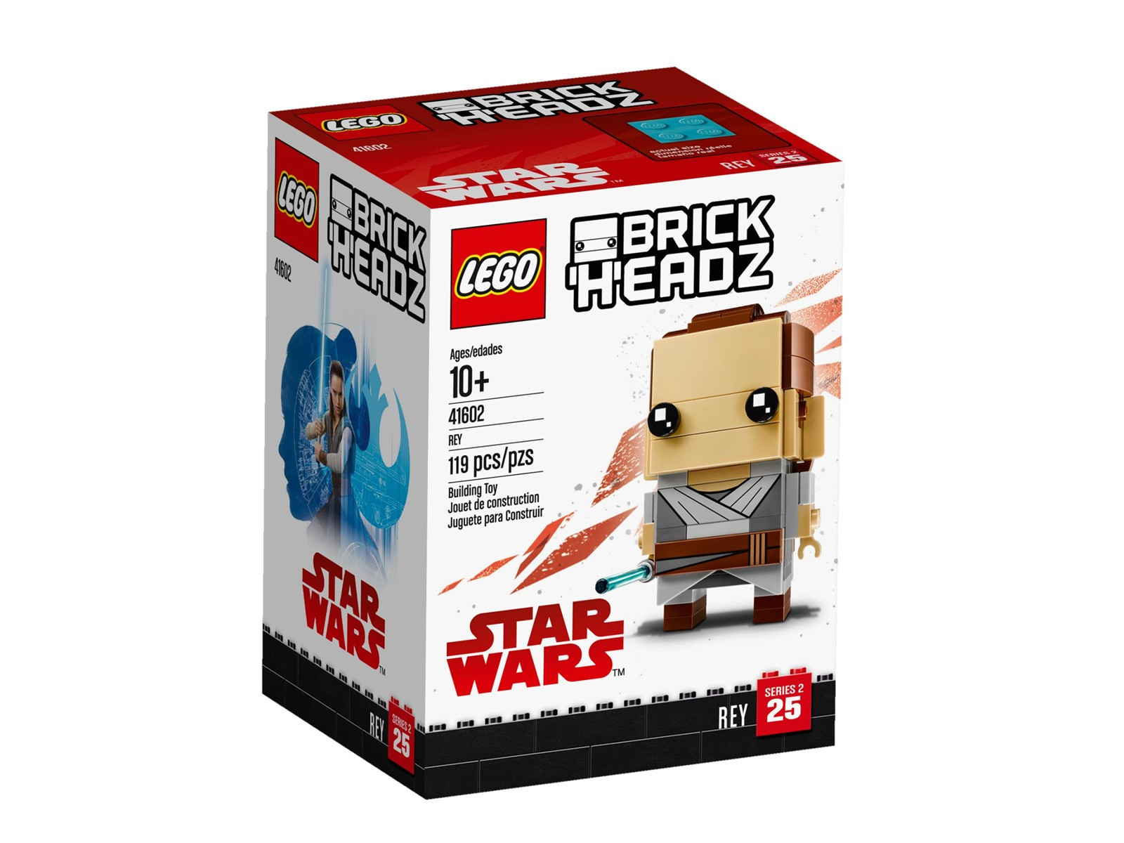LEGO Star Wars BrickHeadz Rey Bauspielzeug, 119 Teile, ab 10 Jahren.